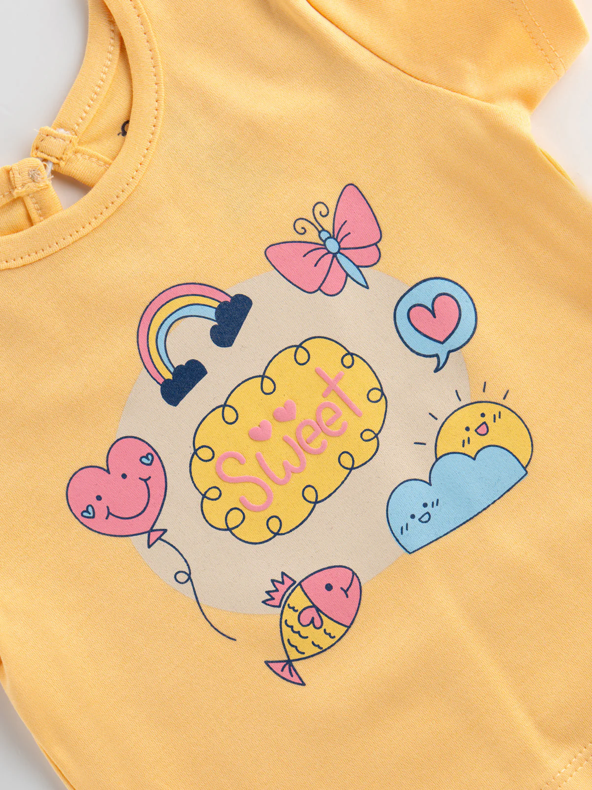 Popees Chest Print T-Shirt (3-36 Months) for Girls - Image 3