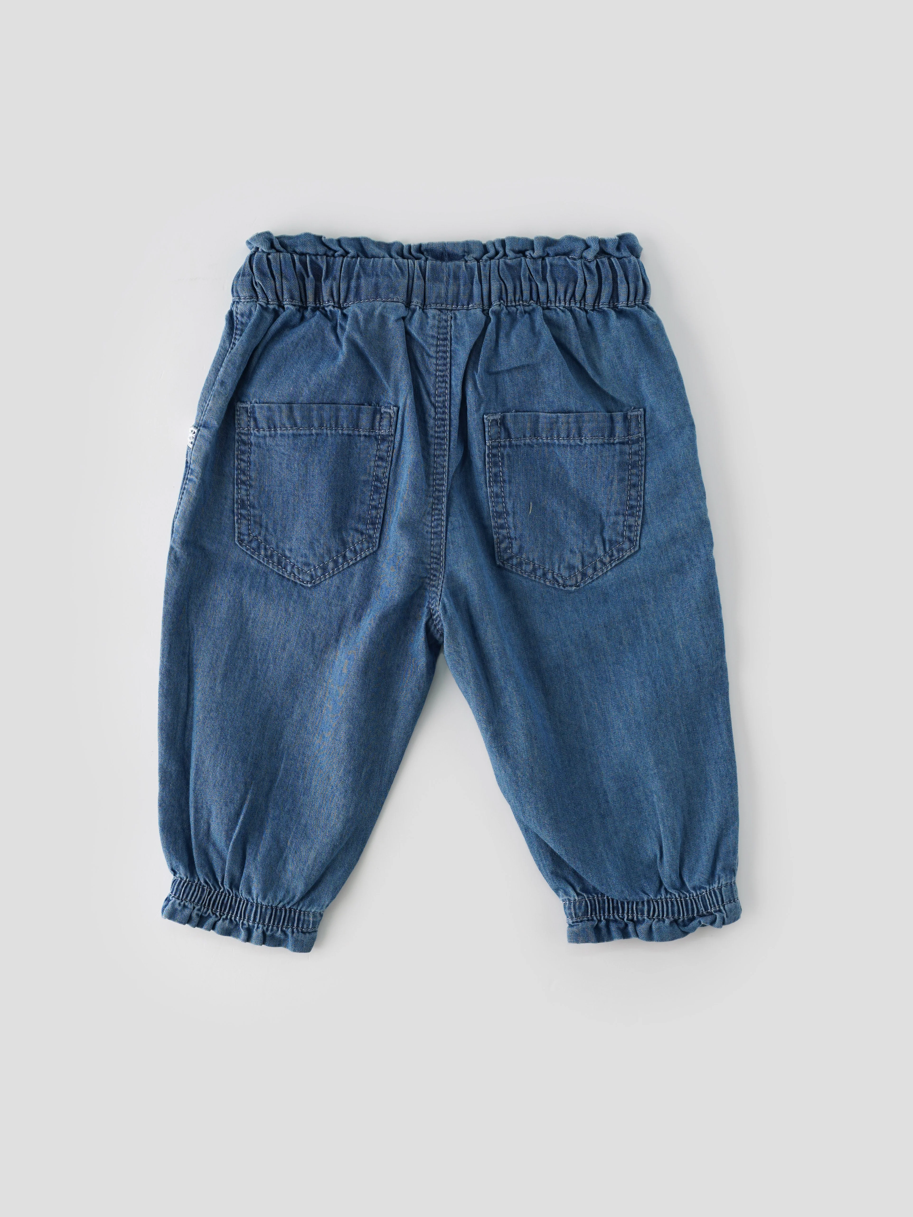 Stylish & Trendy Denim Pants With Lace Styling for Girls - Image 2