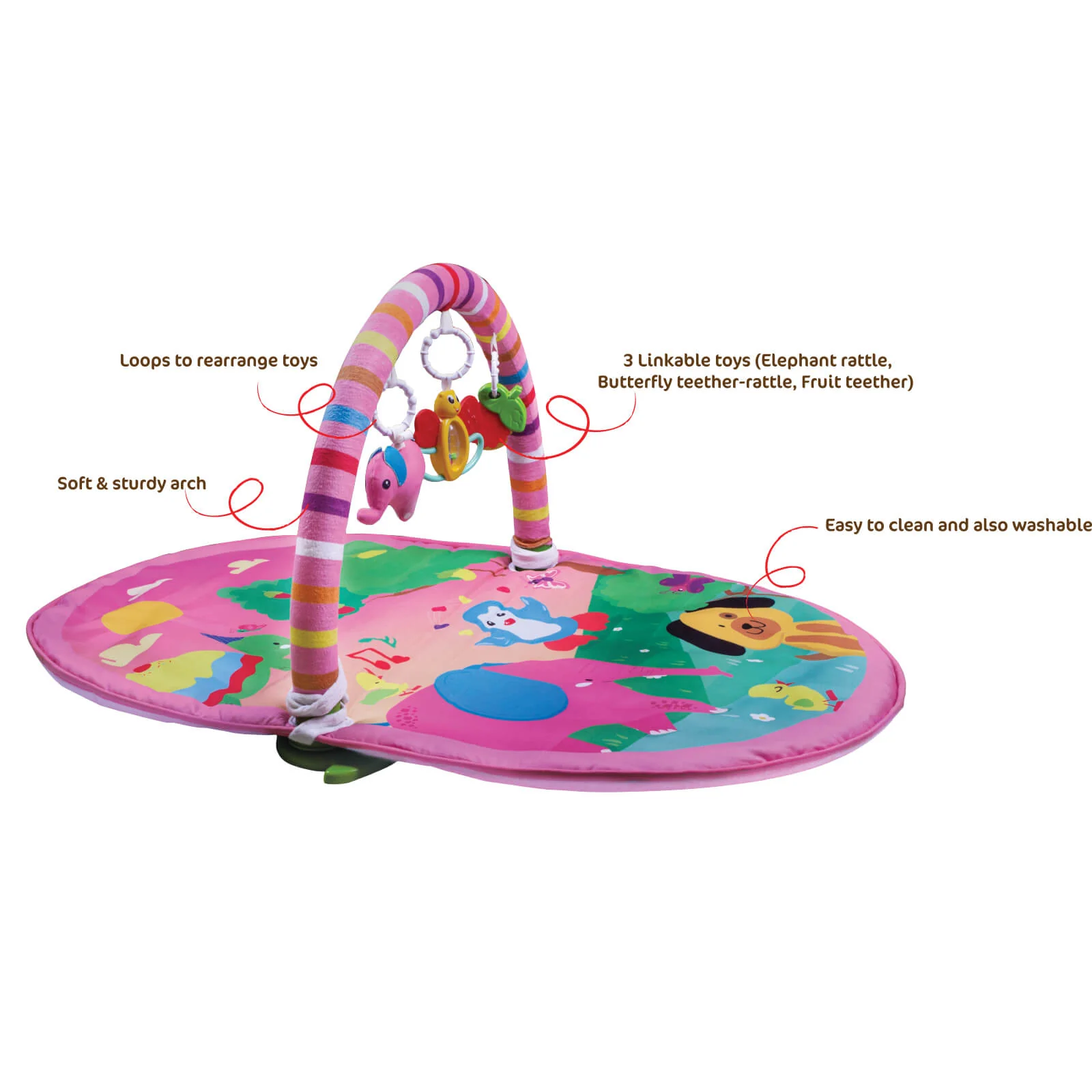 3 In 1 Deluxe Play Gym N Pink - Image 3
