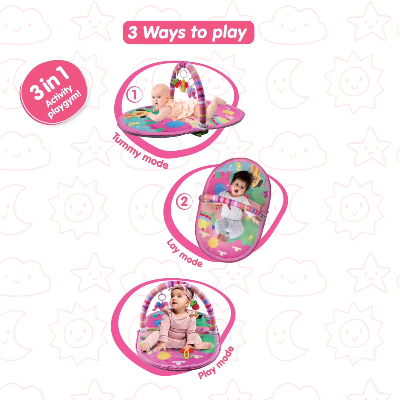 3 In 1 Deluxe Play Gym N Pink - Image 4
