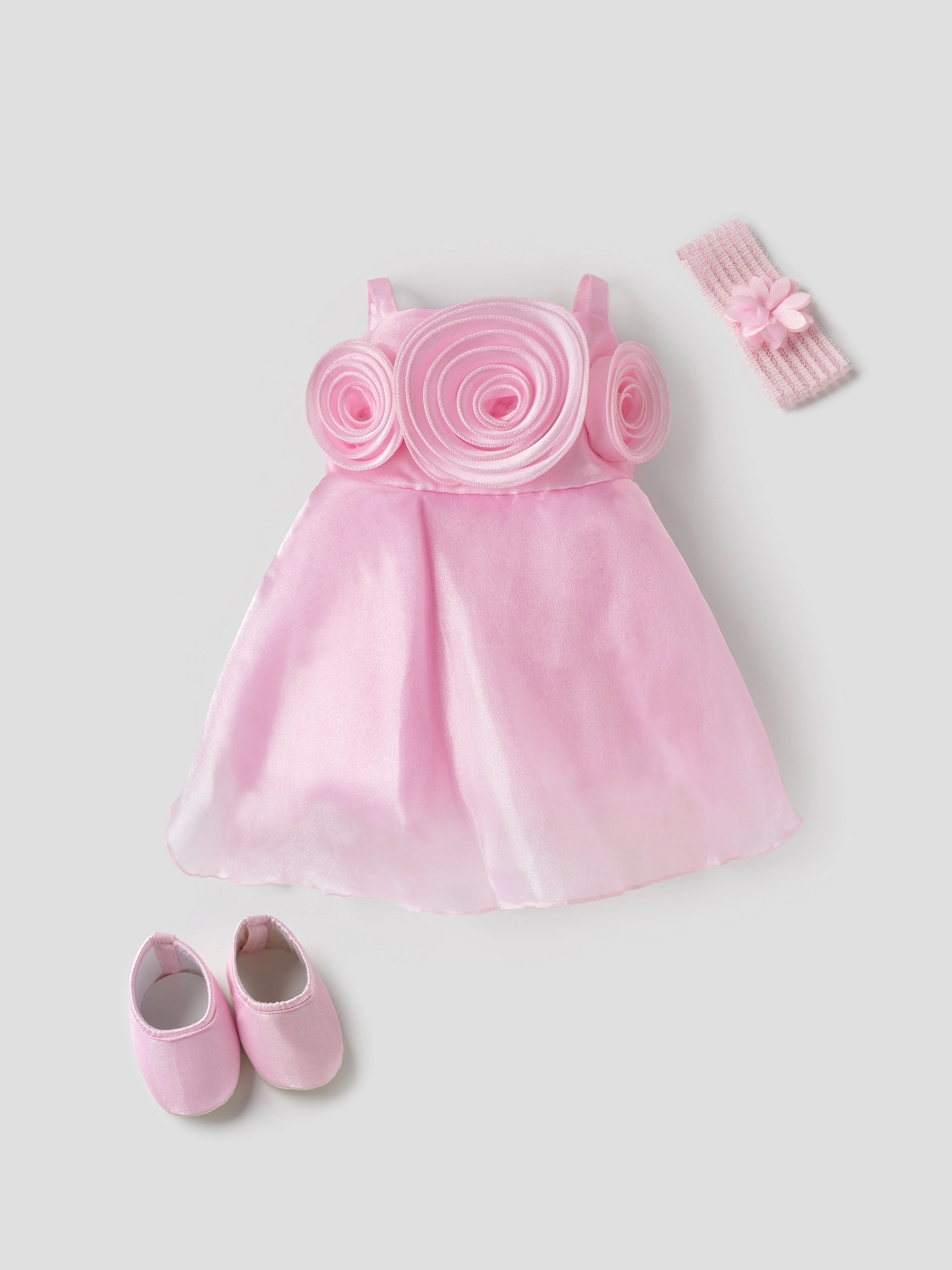 Popees Elegant Rosette Party Wear Dress Set (6-12 Months) for Baby Girls - Image 3