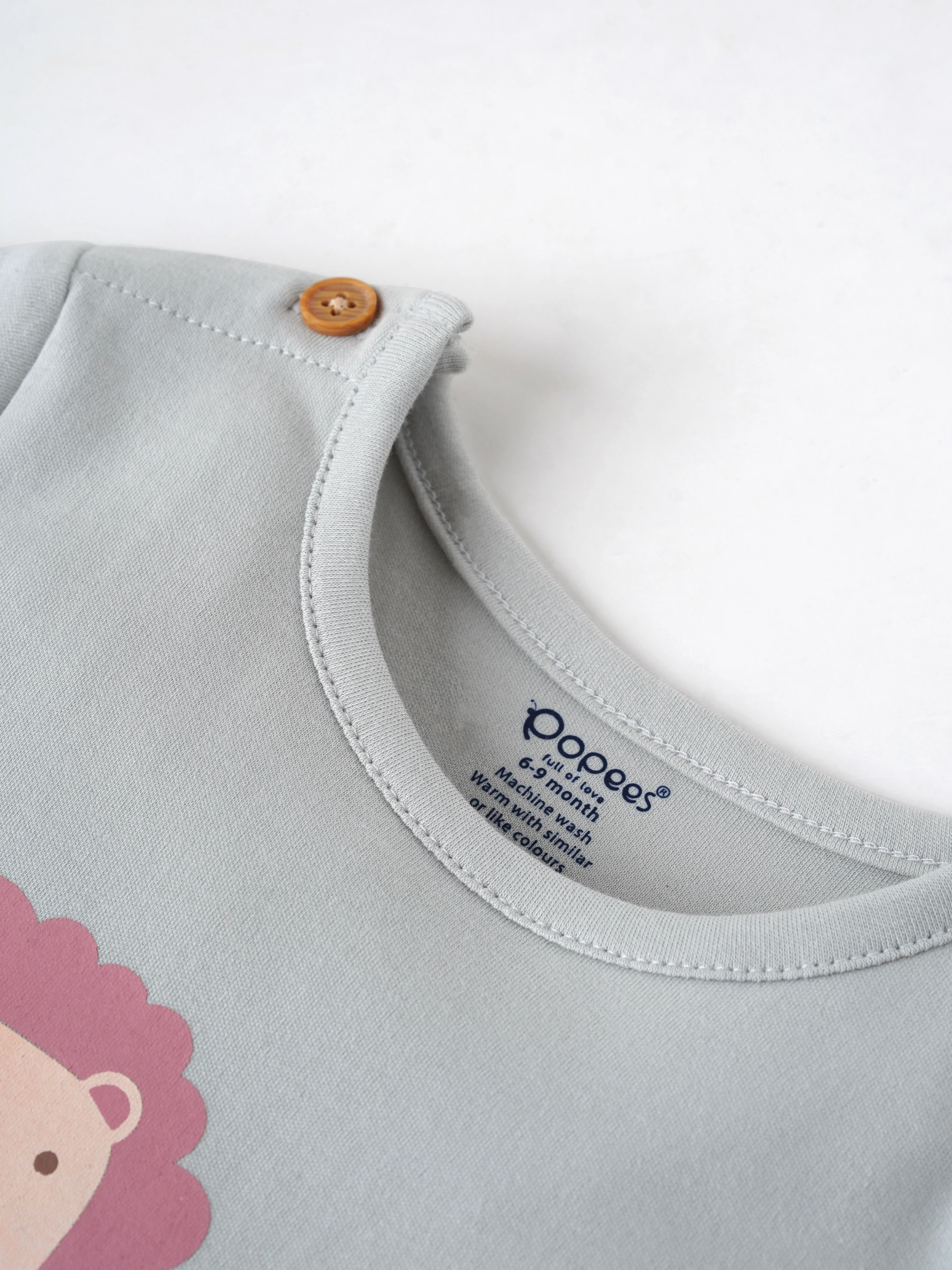 Popees Half-Sleeve Shoulder Open Tshirt for Baby Boys (0-9 Months) Made of Cotton Rich Fabric - Image 3