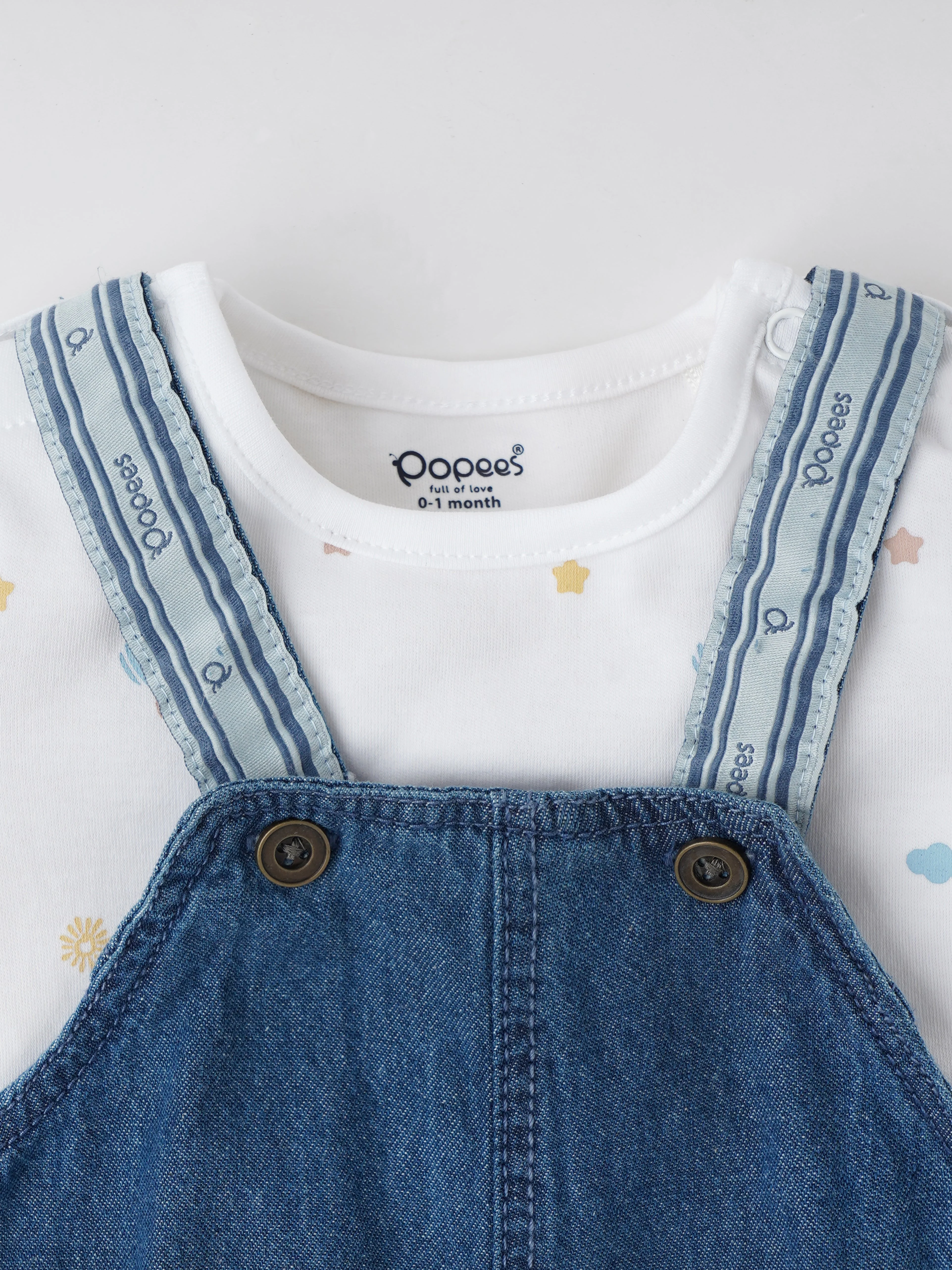 Popees Comfy & Trendy (0–9 Months) Dungaree Set for Newborn Boys - Image 3