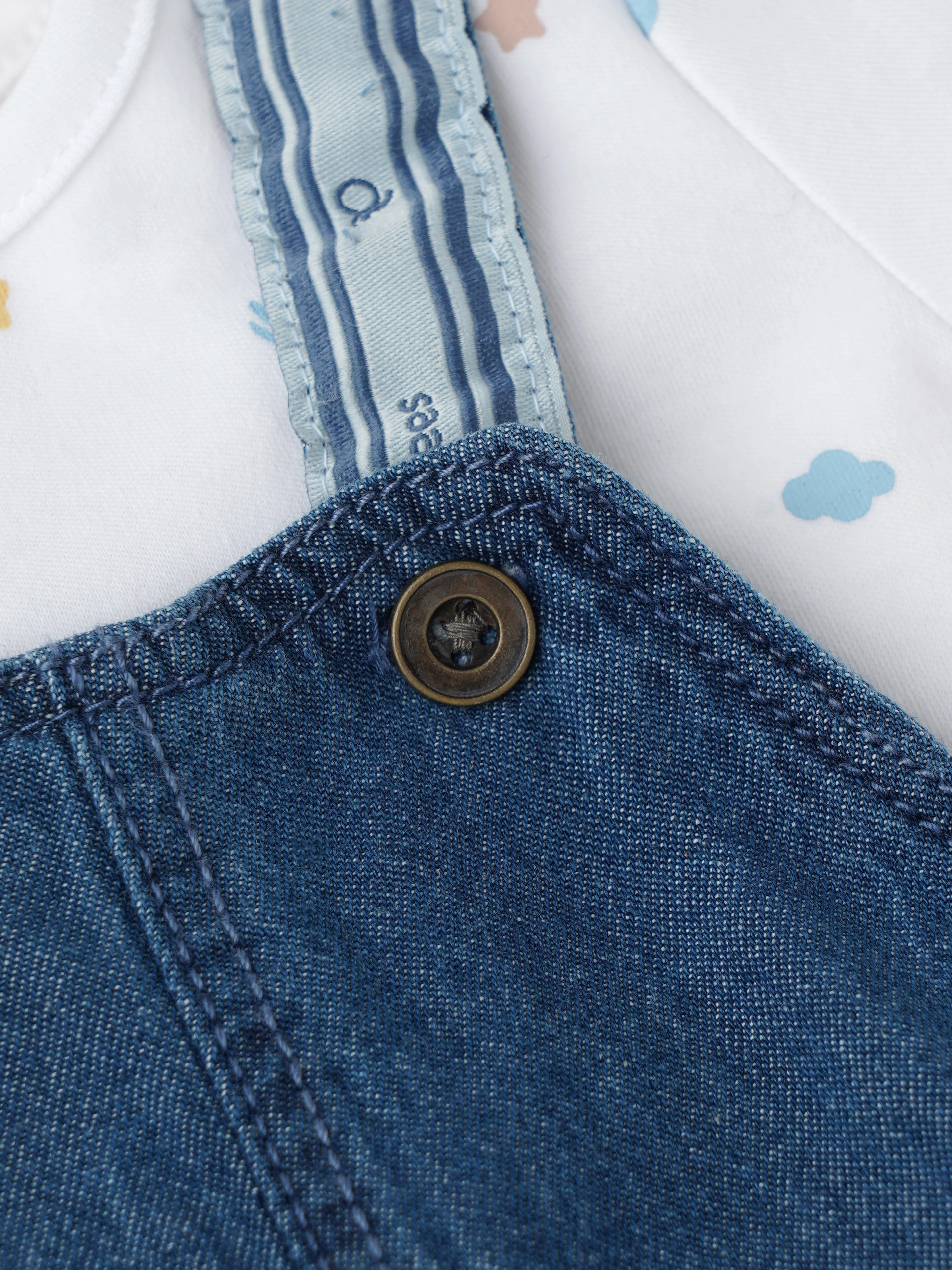 Popees Comfy & Trendy (0–9 Months) Dungaree Set for Newborn Boys - Image 4