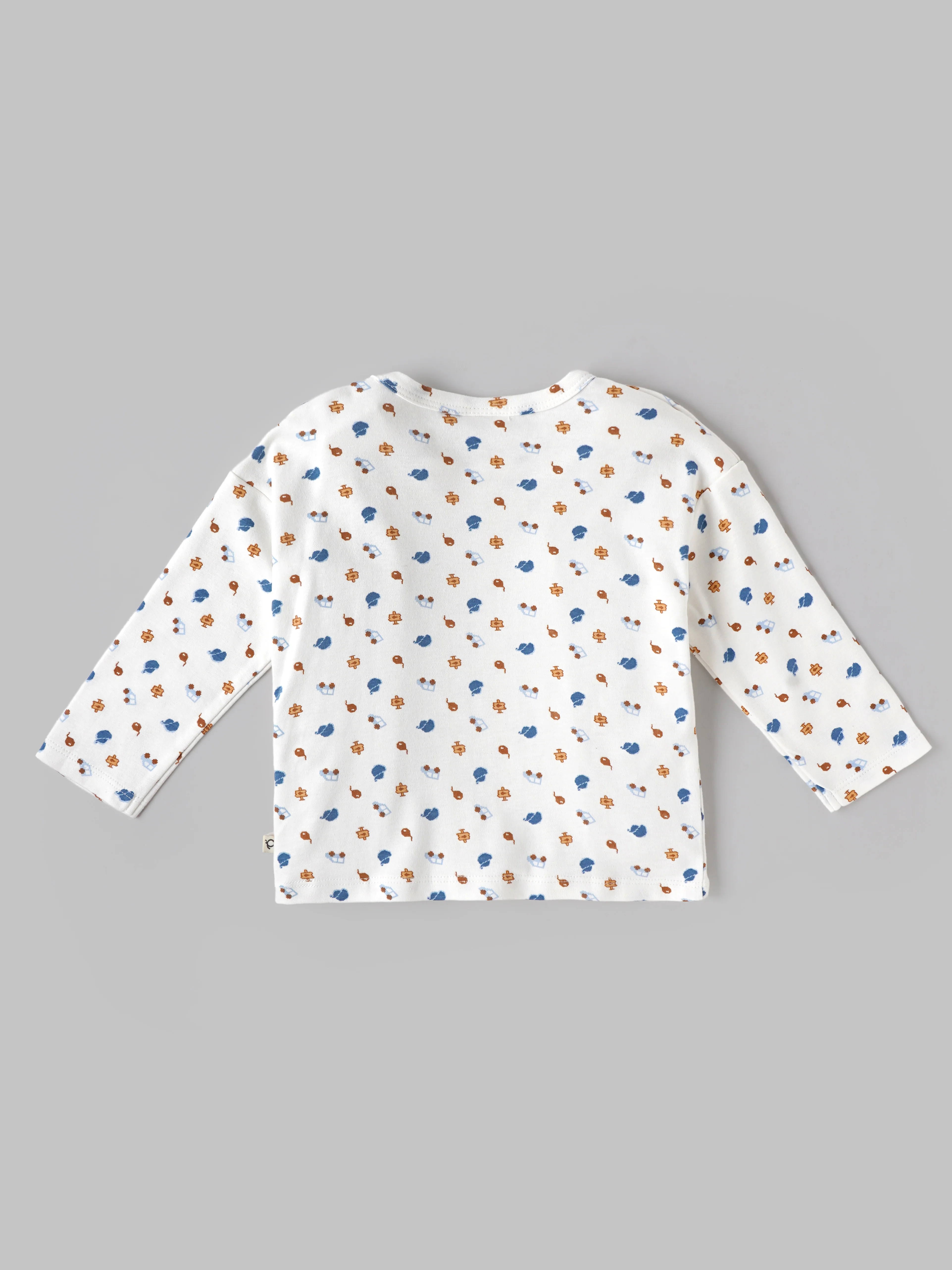 Popees Baby Boys Bamboo Cotton Printed T-Shirt | Soft & Breathable Full Sleeve Round Neck Tee | White Everyday Wear Top (3–24 Months) - Image 2