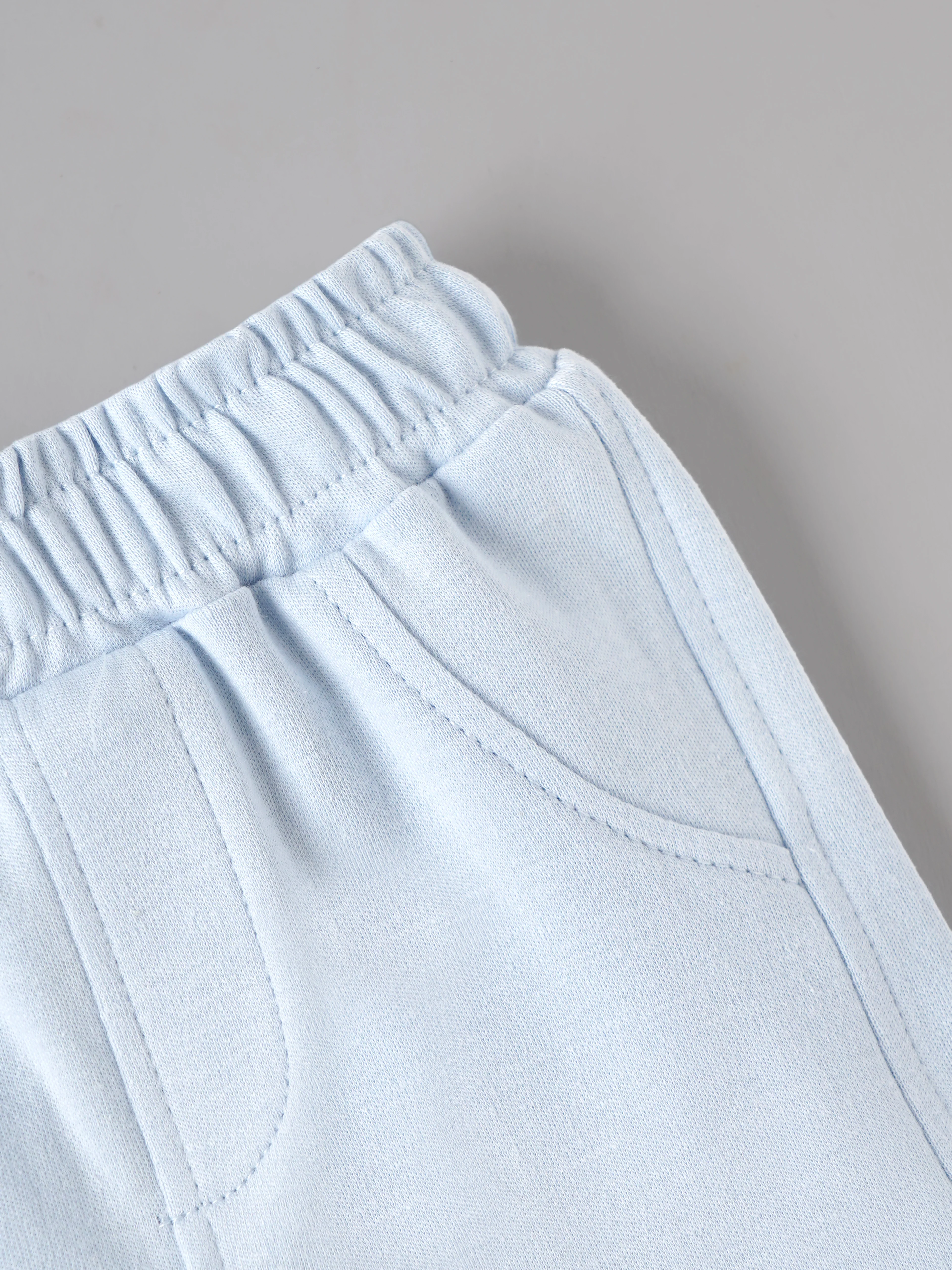 Popees Baby Boys Bamboo Cotton T-Shirt & Shorts Set | Baby Blue | Newborn to 9 Months - Image 5