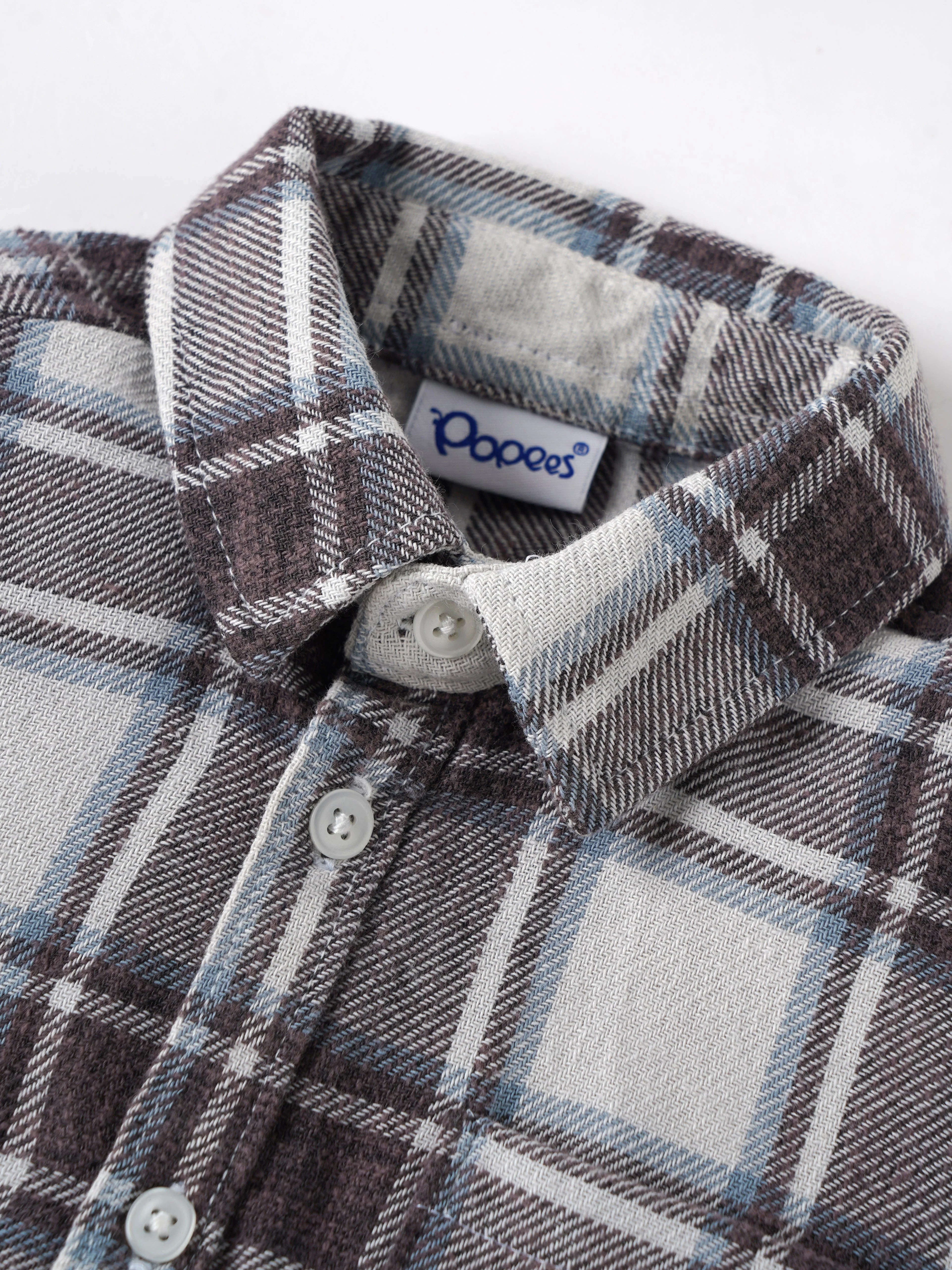 Popees Baby Boys Checked Cotton Shirt | Short Sleeve Plaid | 9M–4Y - Image 3