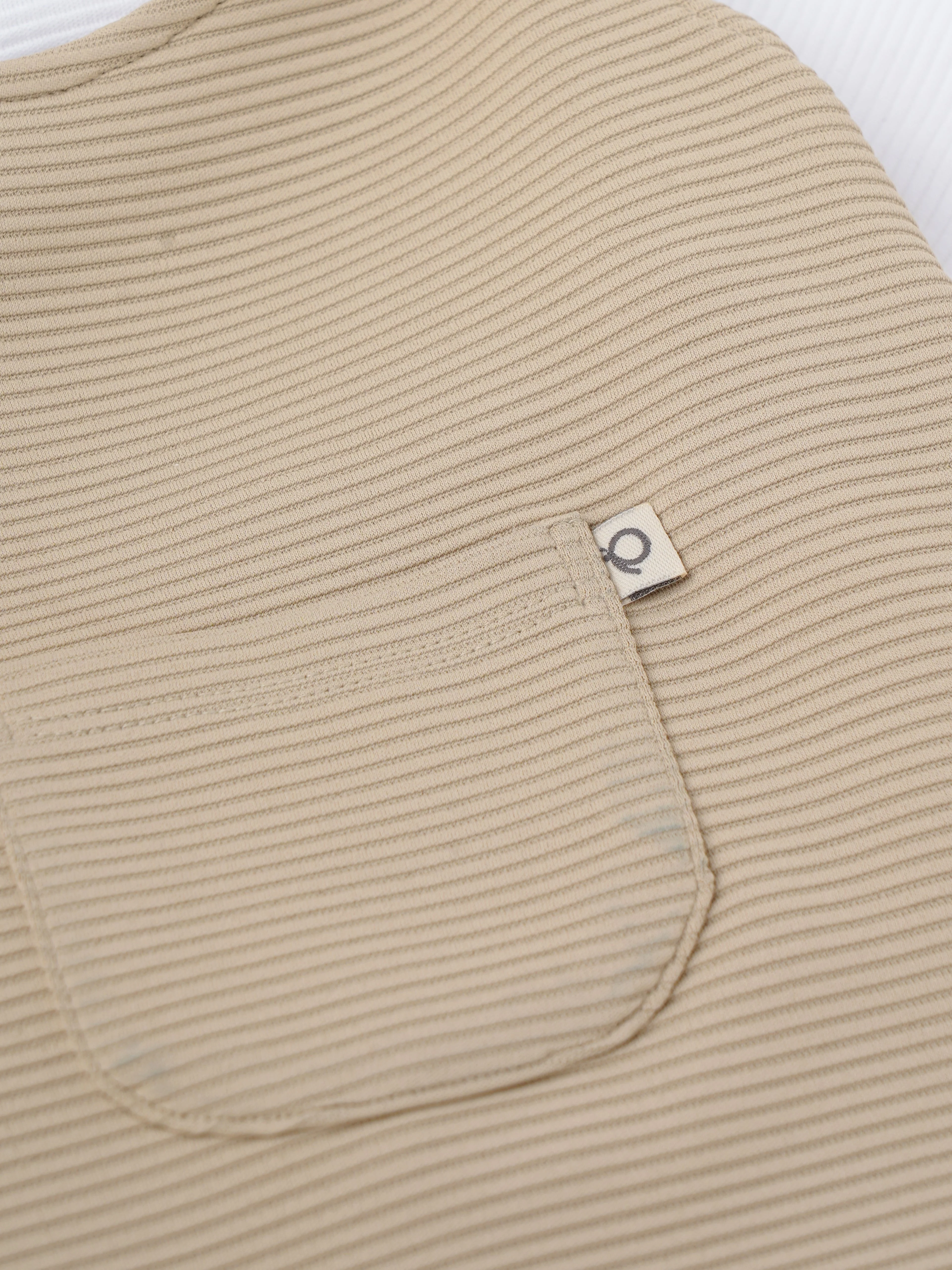 Popees Baby Boys Cotton Dungaree Set with Inner T-Shirt| Beige| 3-36 Months - Image 3