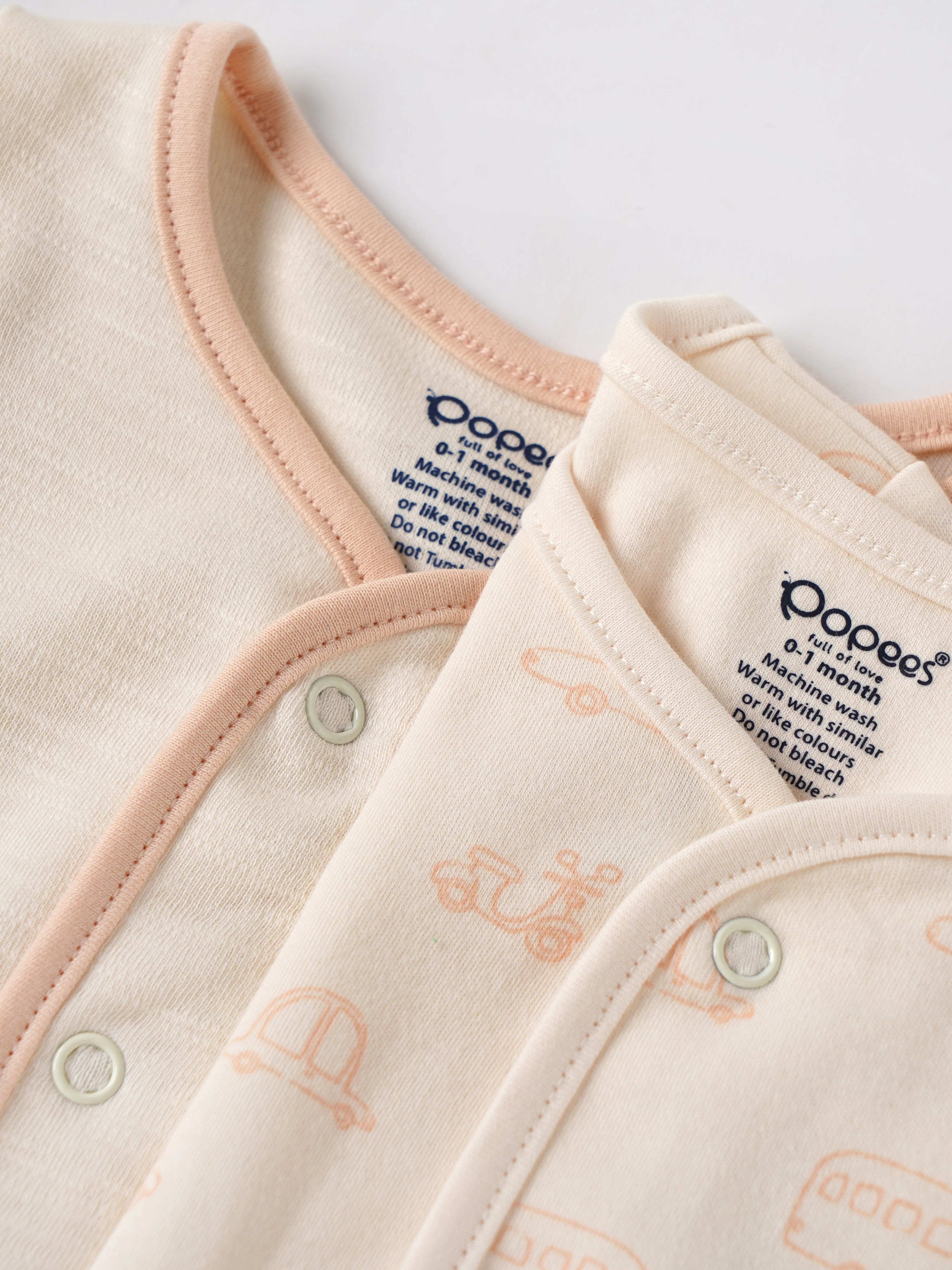 Popees Baby Boys Cotton Front Open Jabla Set |Tiny Baby, Newborn to 6 Months - Image 3
