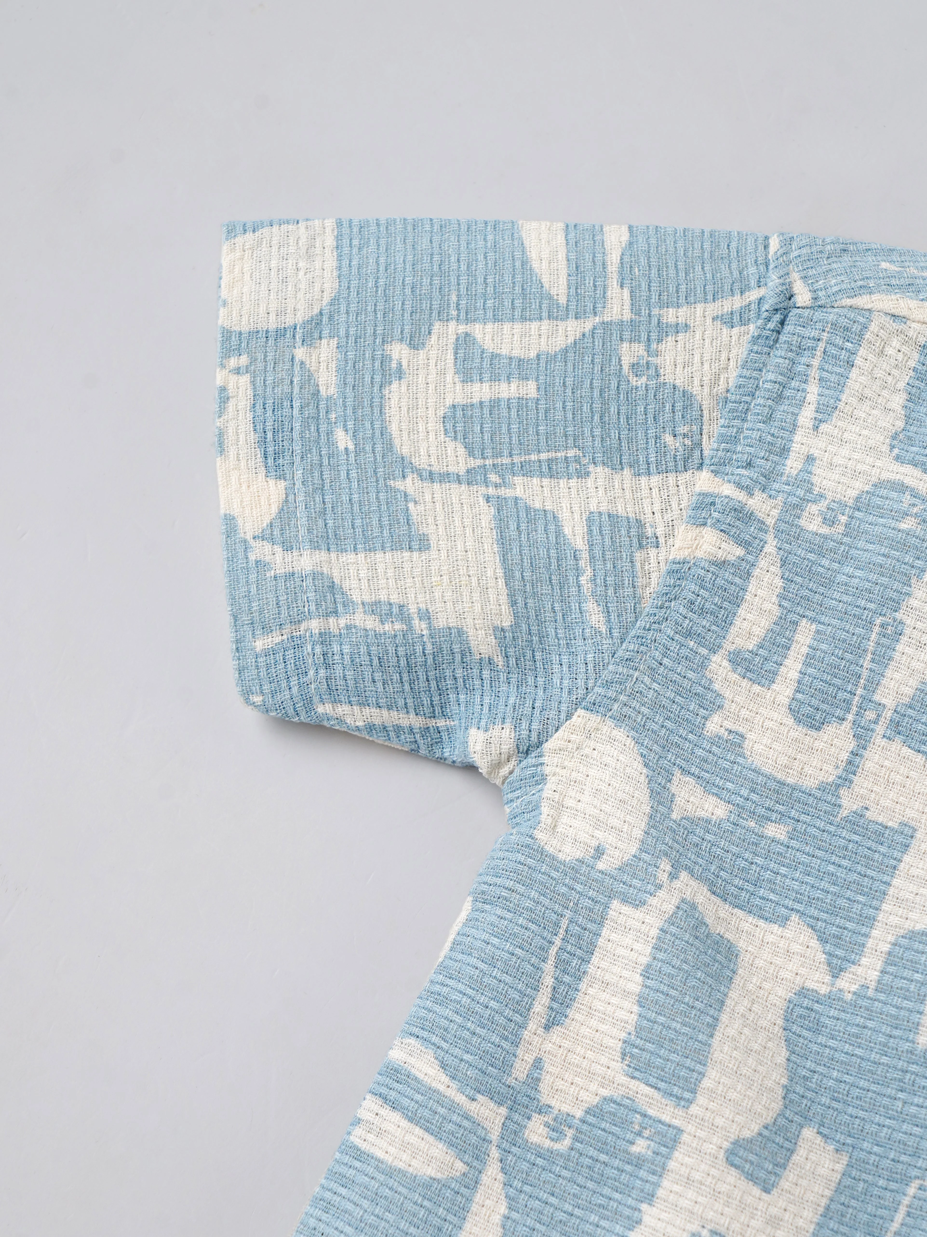 Popees Baby Boys Cotton Printed Shirt| Blue & White| 9 Months To 4 Years - Image 3