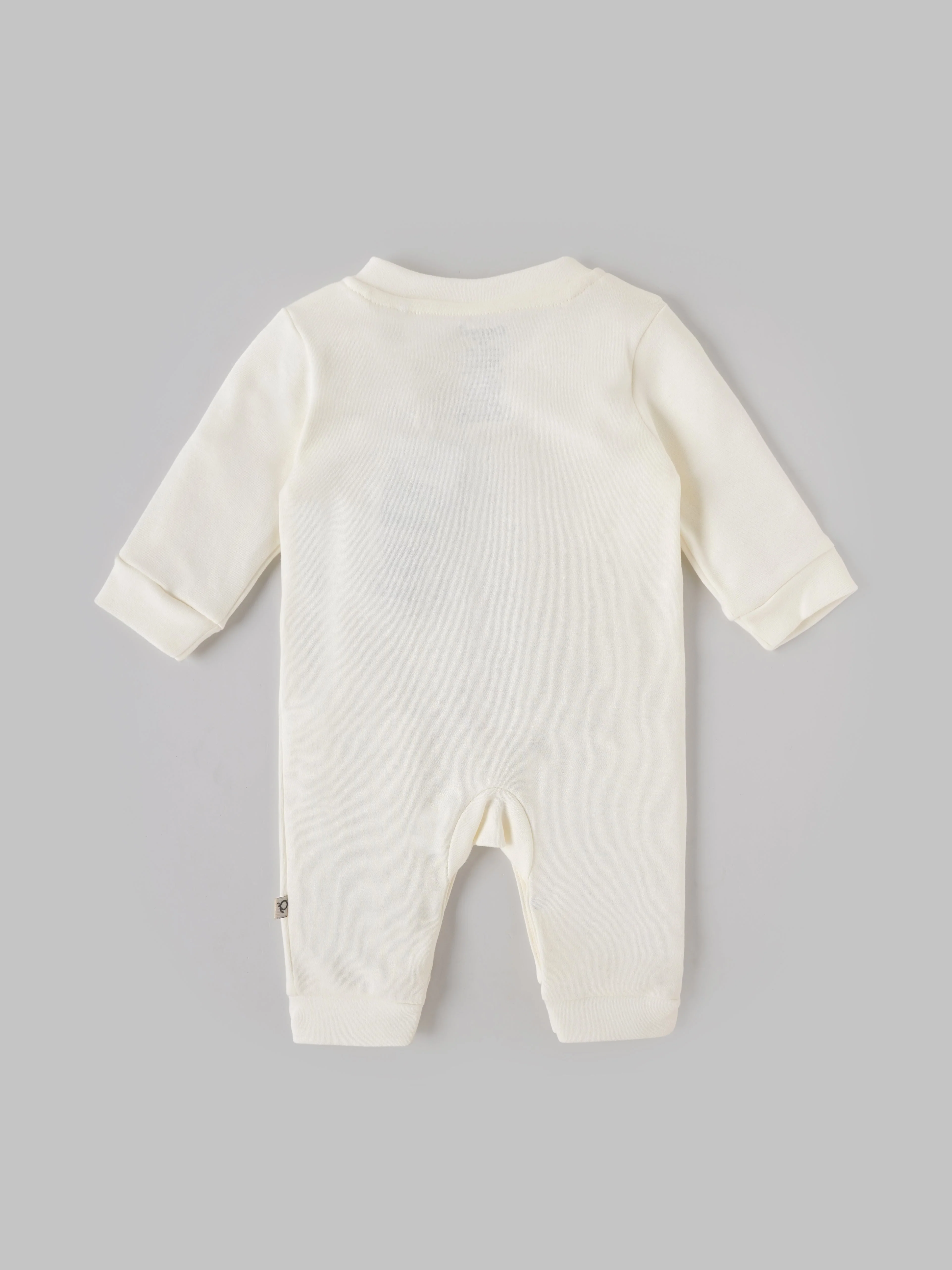 Popees Baby Boys Cotton Full Sleeve Romper| Off White| Tiny Baby, Newborn To 6 Months - Image 2