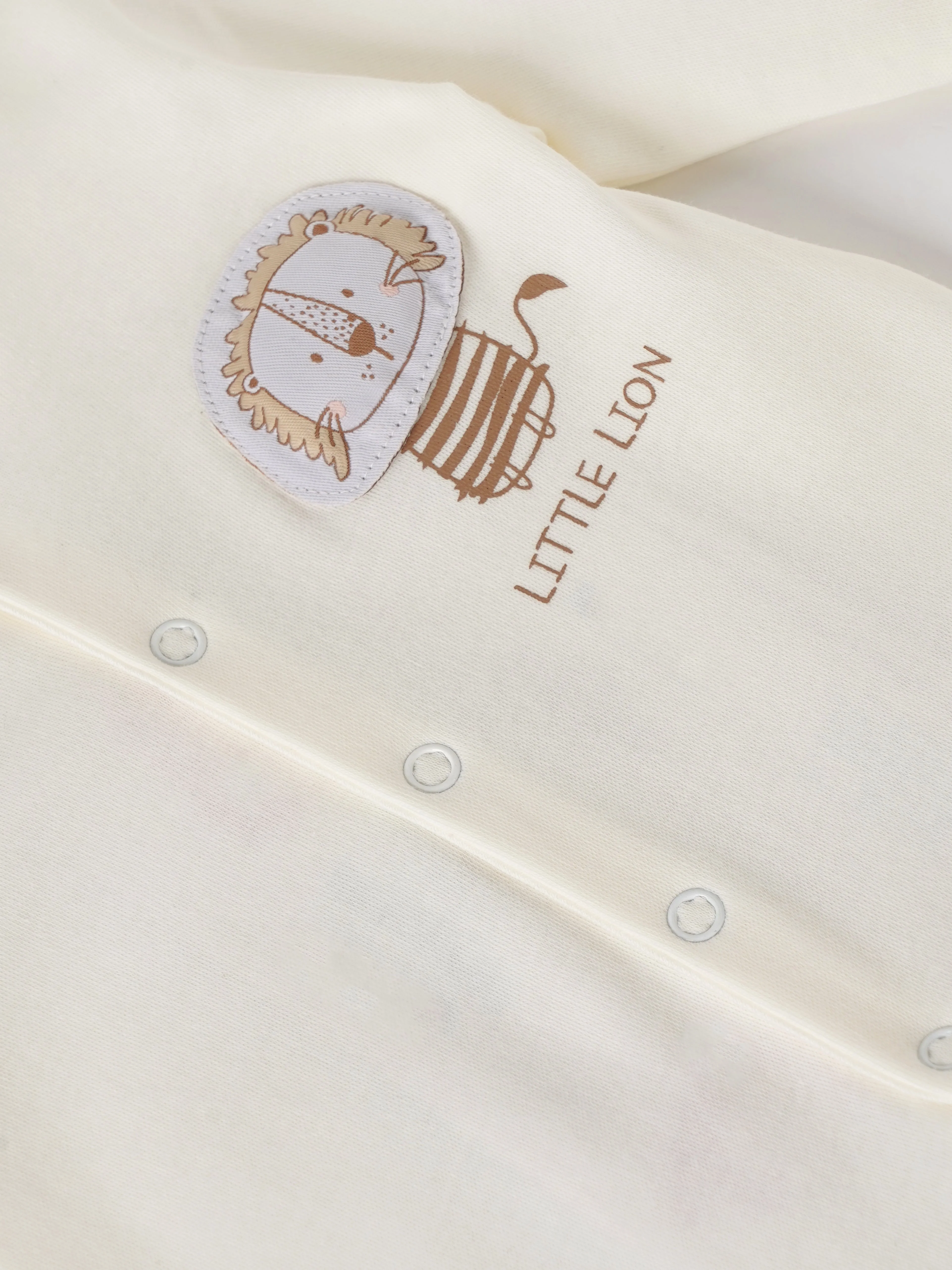 Popees Baby Boys Cotton Full Sleeve Romper| Off White| Tiny Baby, Newborn To 6 Months - Image 3