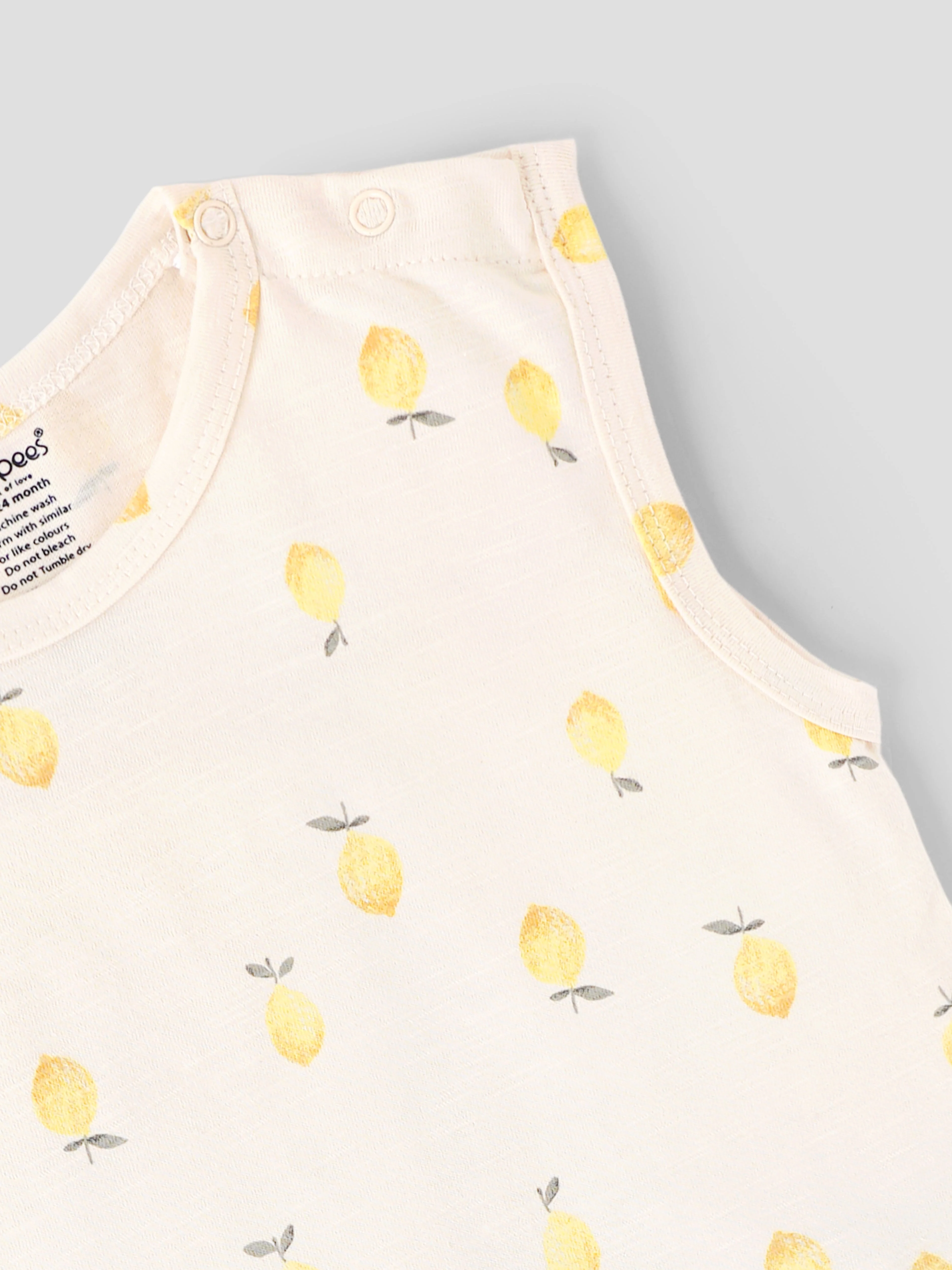 Popees Baby Boys Cotton Sleeveless Top & Shorts Set| Cream| 3-36 Months - Image 4