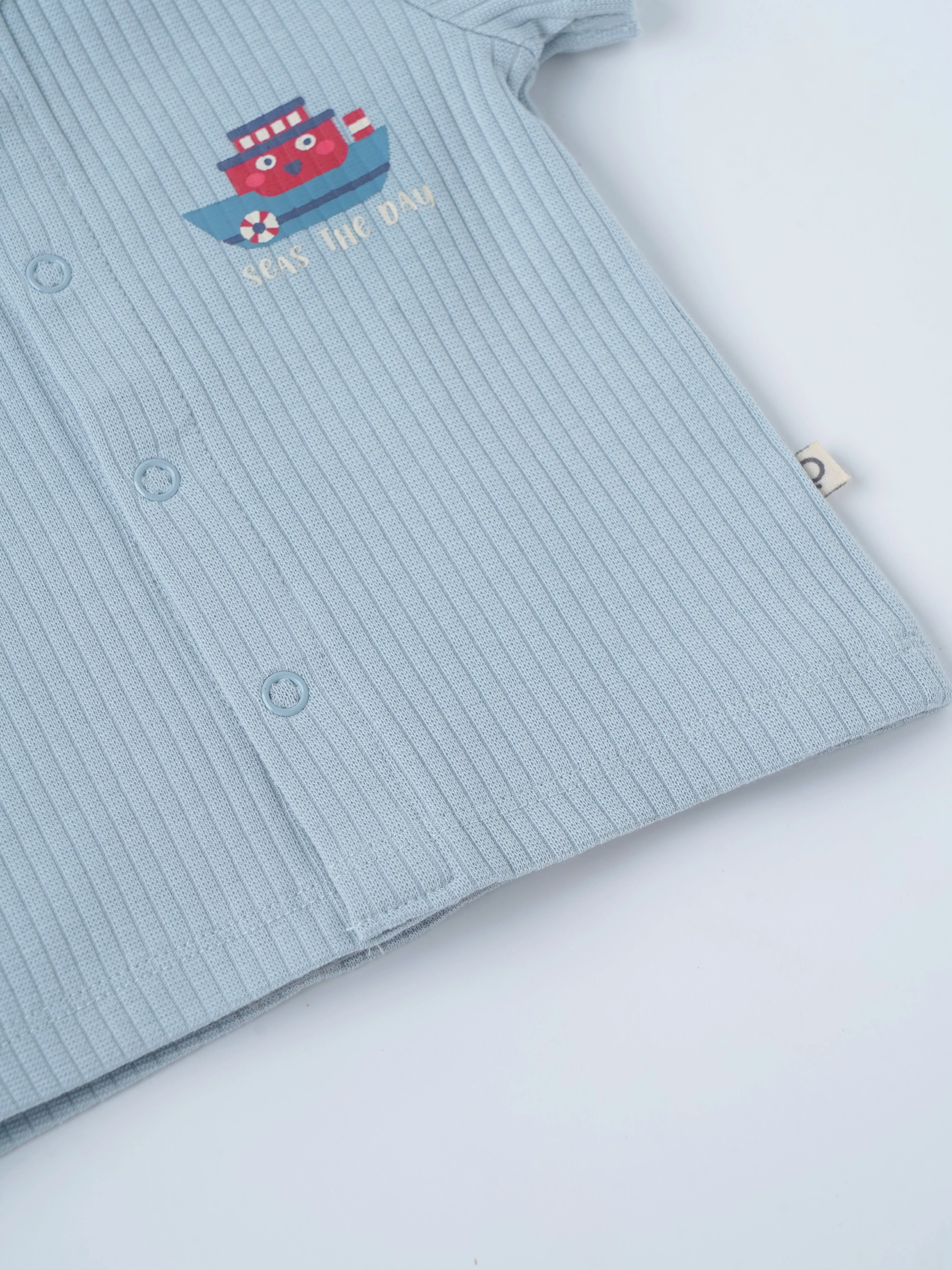 Popees Baby Boys Cotton T Shirt| Light Blue| Tiny Baby, Newborn -9 Months - Image 4
