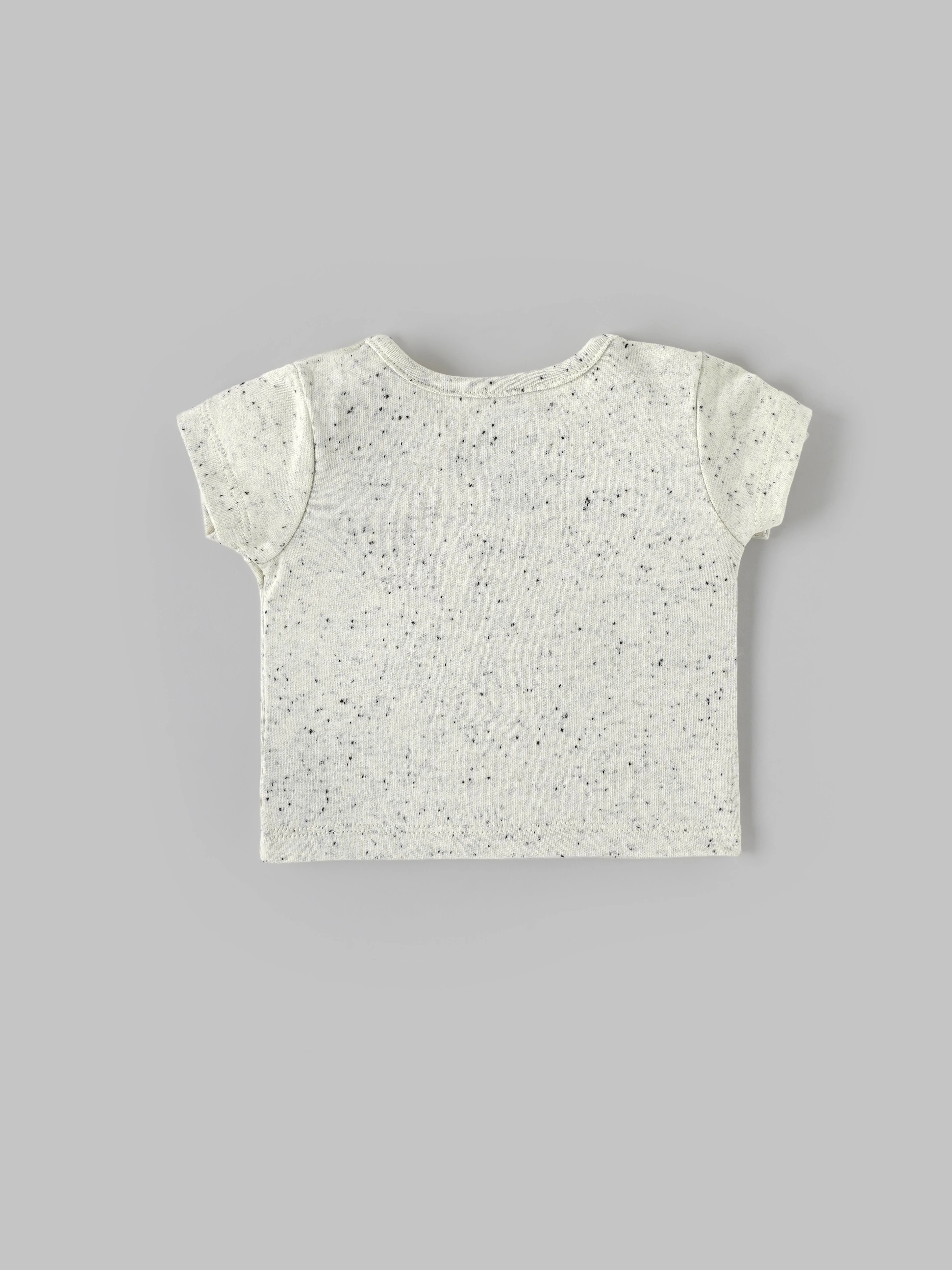 Popees Baby Boys Cotton Printed T-Shirt with Shoulder Buttons| 0-9 Months - Image 3