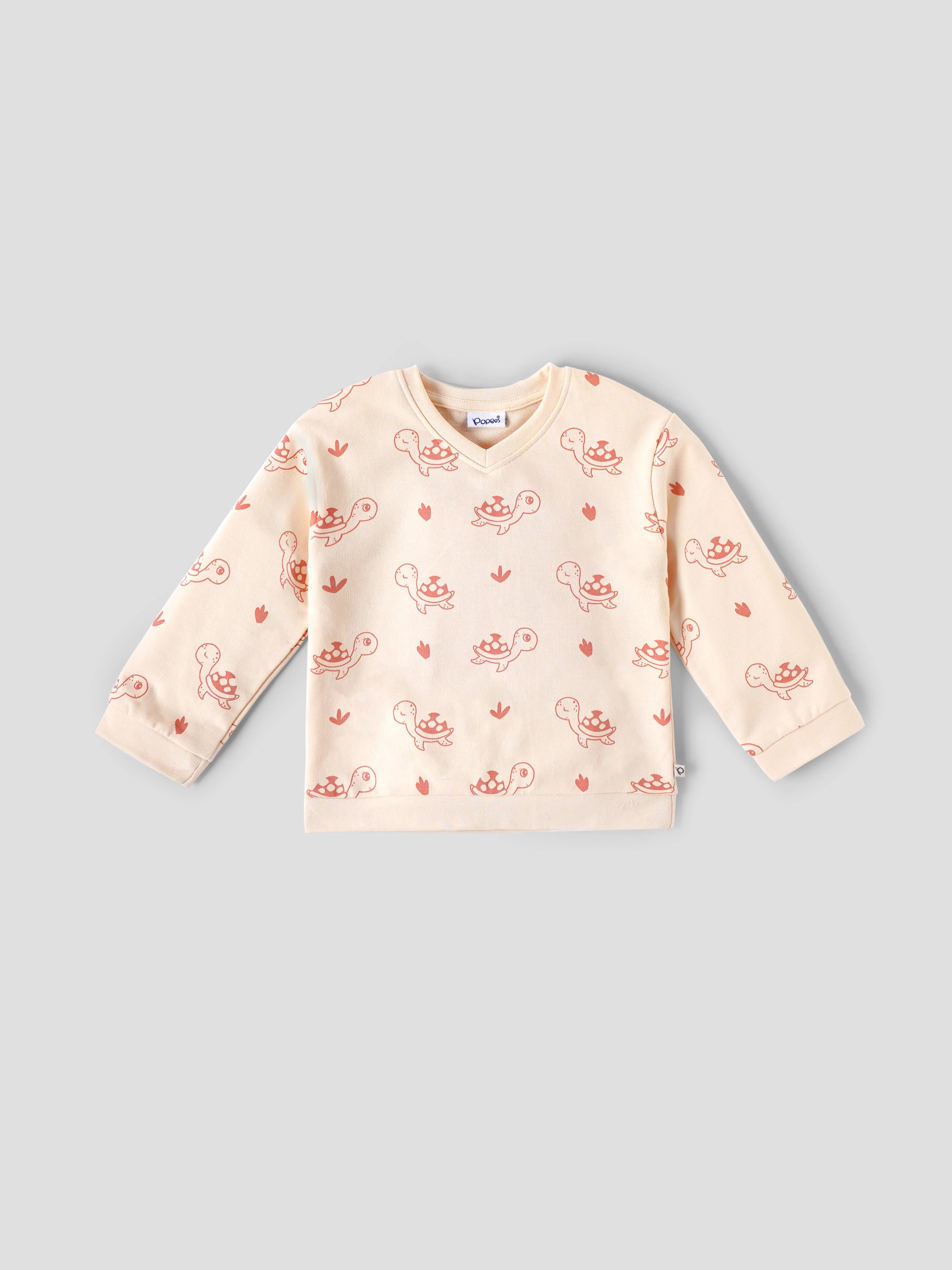 Popees Baby Boys Full Sleeve T-Shirt and Pant Set| Peach| 3-36 Months - Image 2