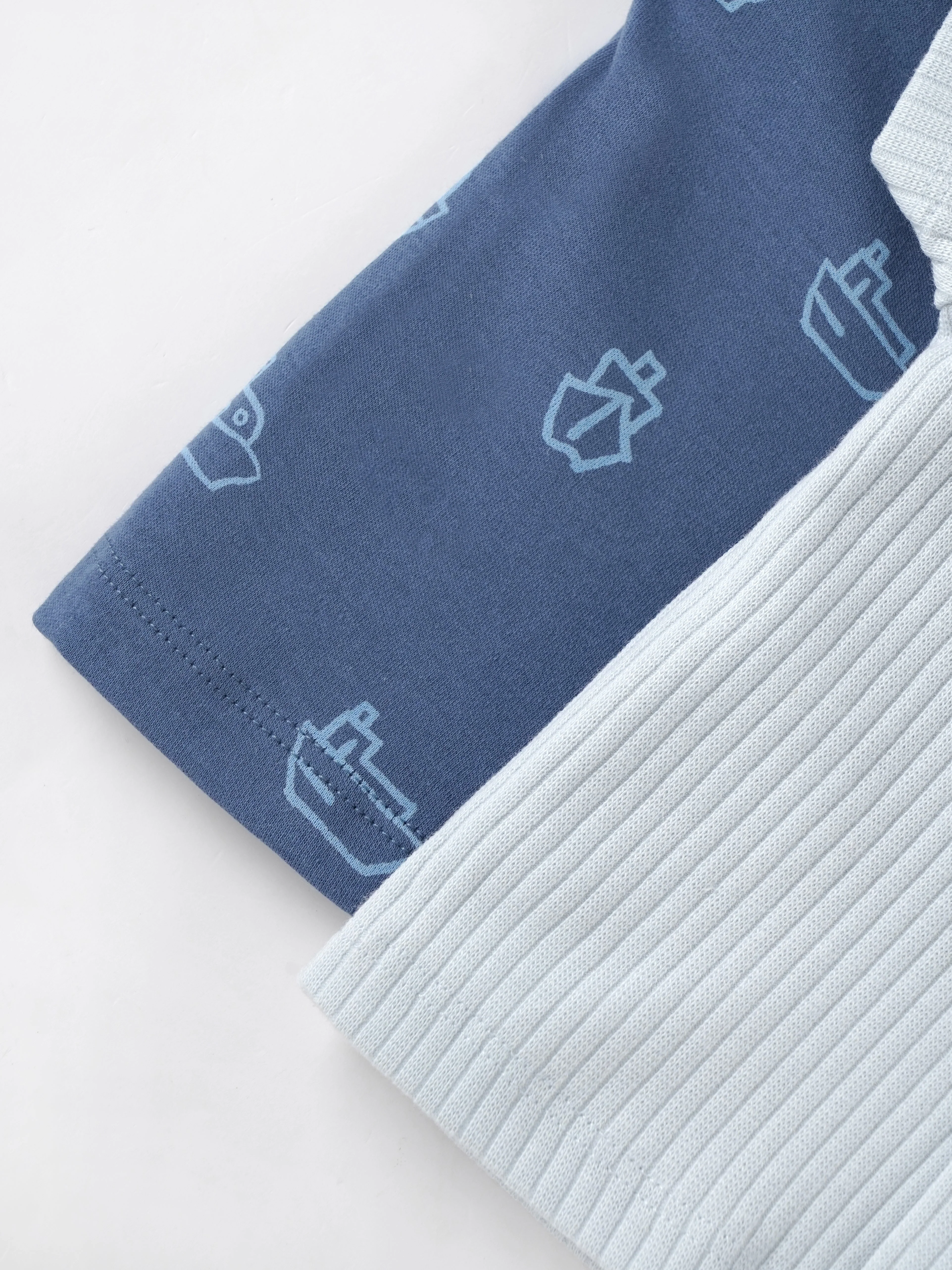 Popees Baby Boys Pack of 2 Printed & Solid T-Shirts| NB–6 Months| Soft Cotton Blend, Front Snap Closure - Image 4