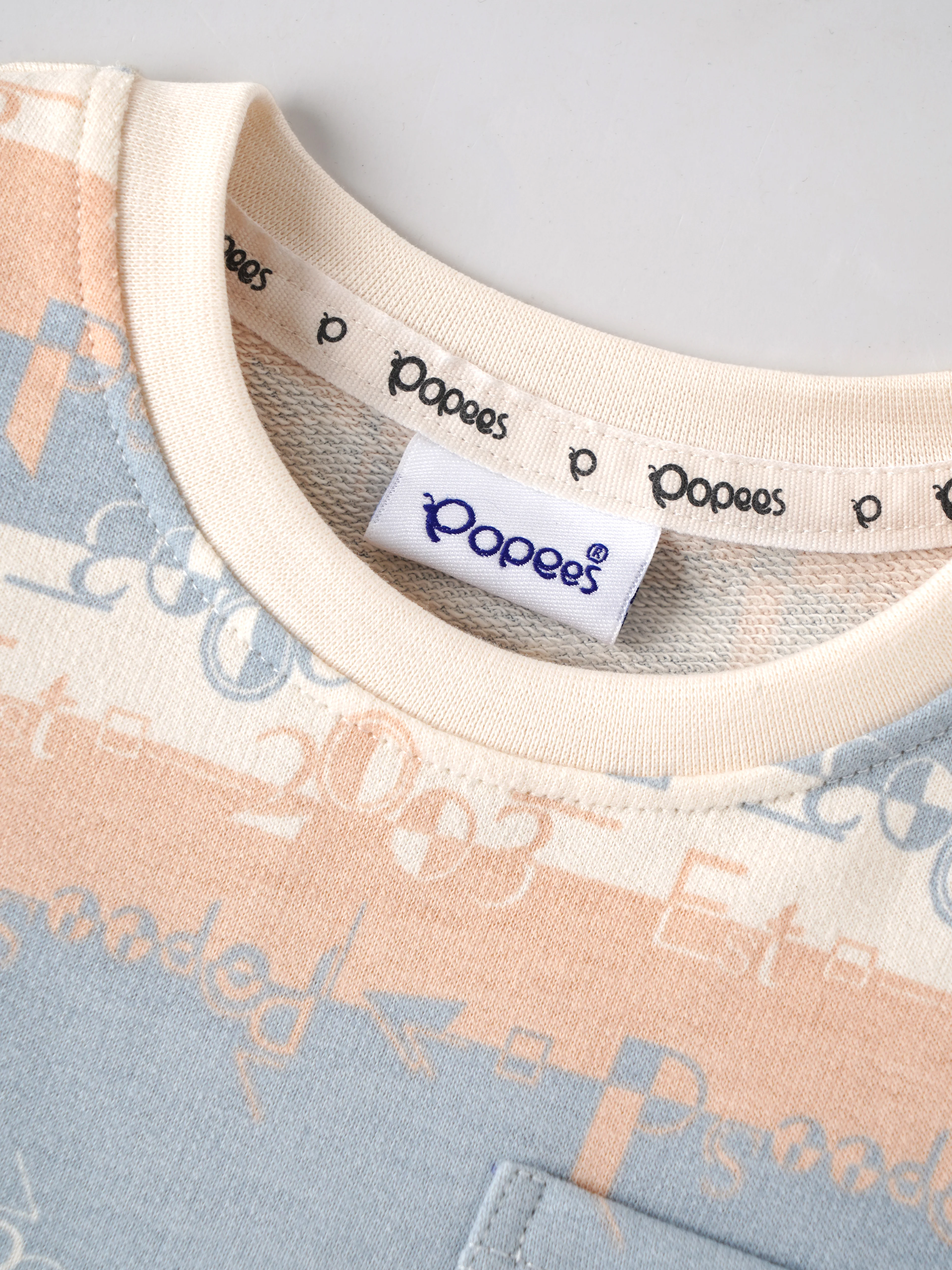 Popees Baby Boys Printed Cotton T-Shirt & Shorts Set | Blue & Peach Summer Co-Ord Outfit with Pocket | 3-24 Months - Image 3