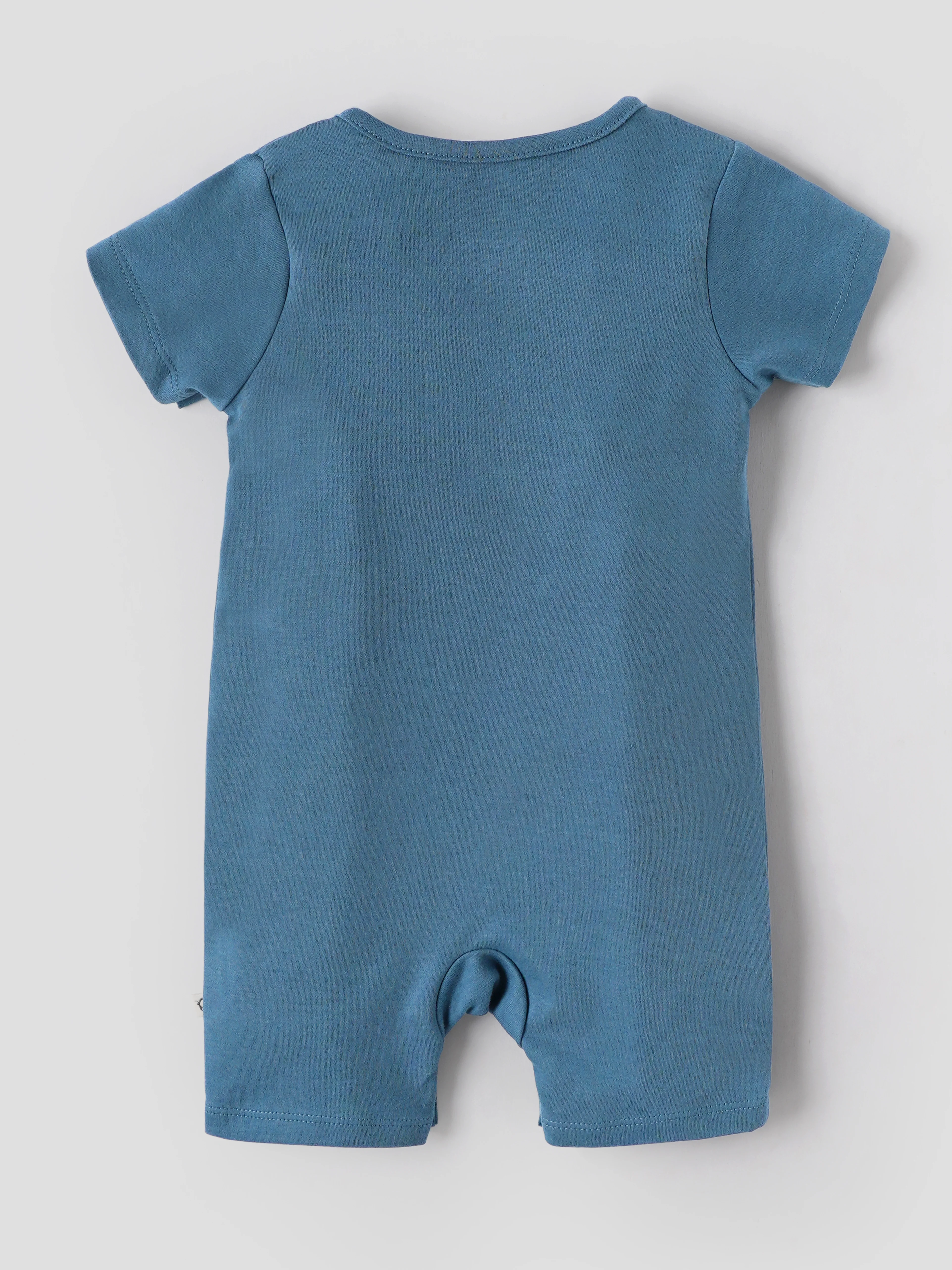 Popees Baby Boys Printed Half Sleeve Romper | Soft Cotton Round Neck | Blue | 0–9 Months - Image 2