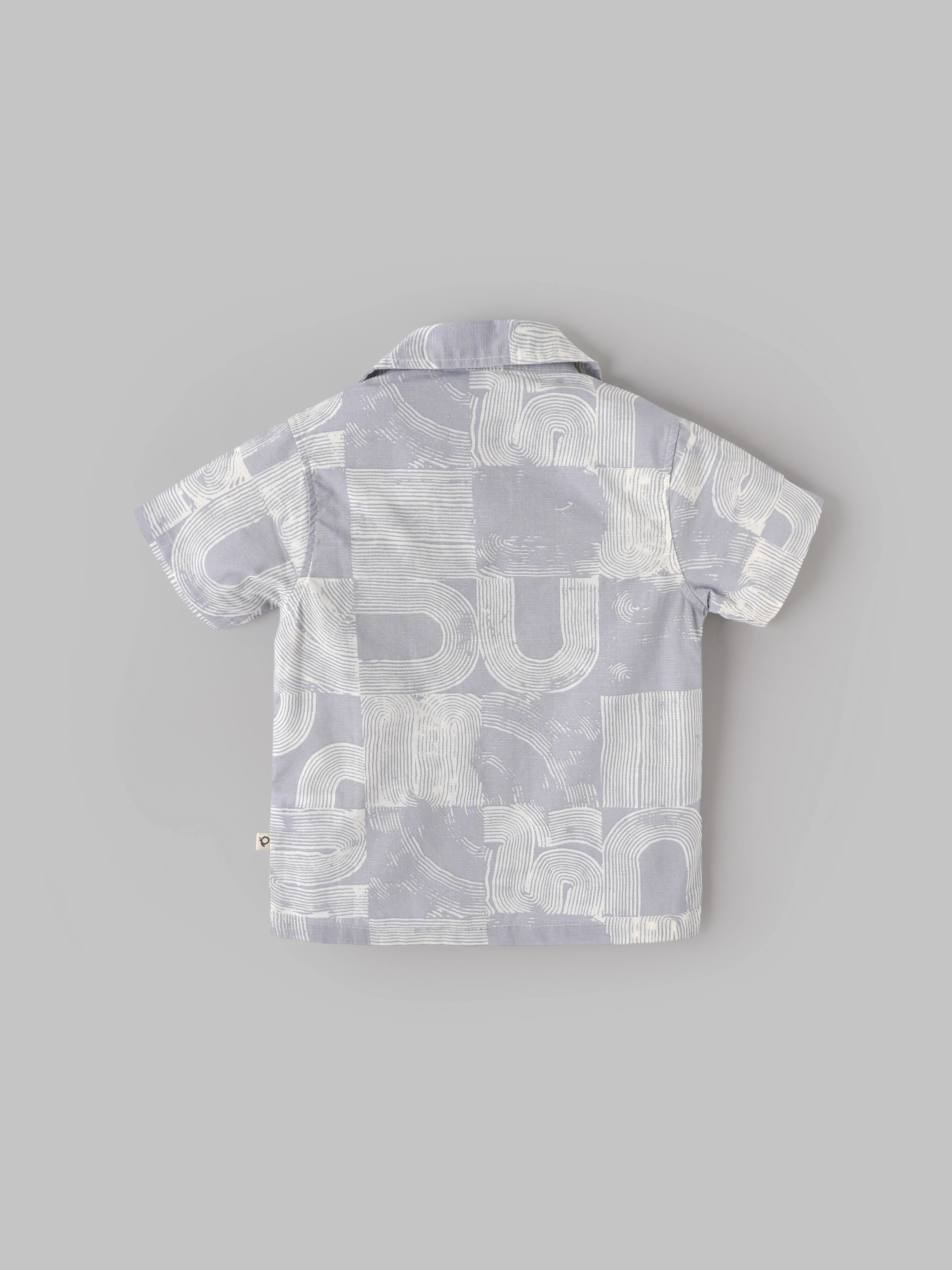 Popees Baby Boys Printed Cotton Linen Shirt | Cream | Short Sleeve Collared Shirt | 3–24 Months - Image 2