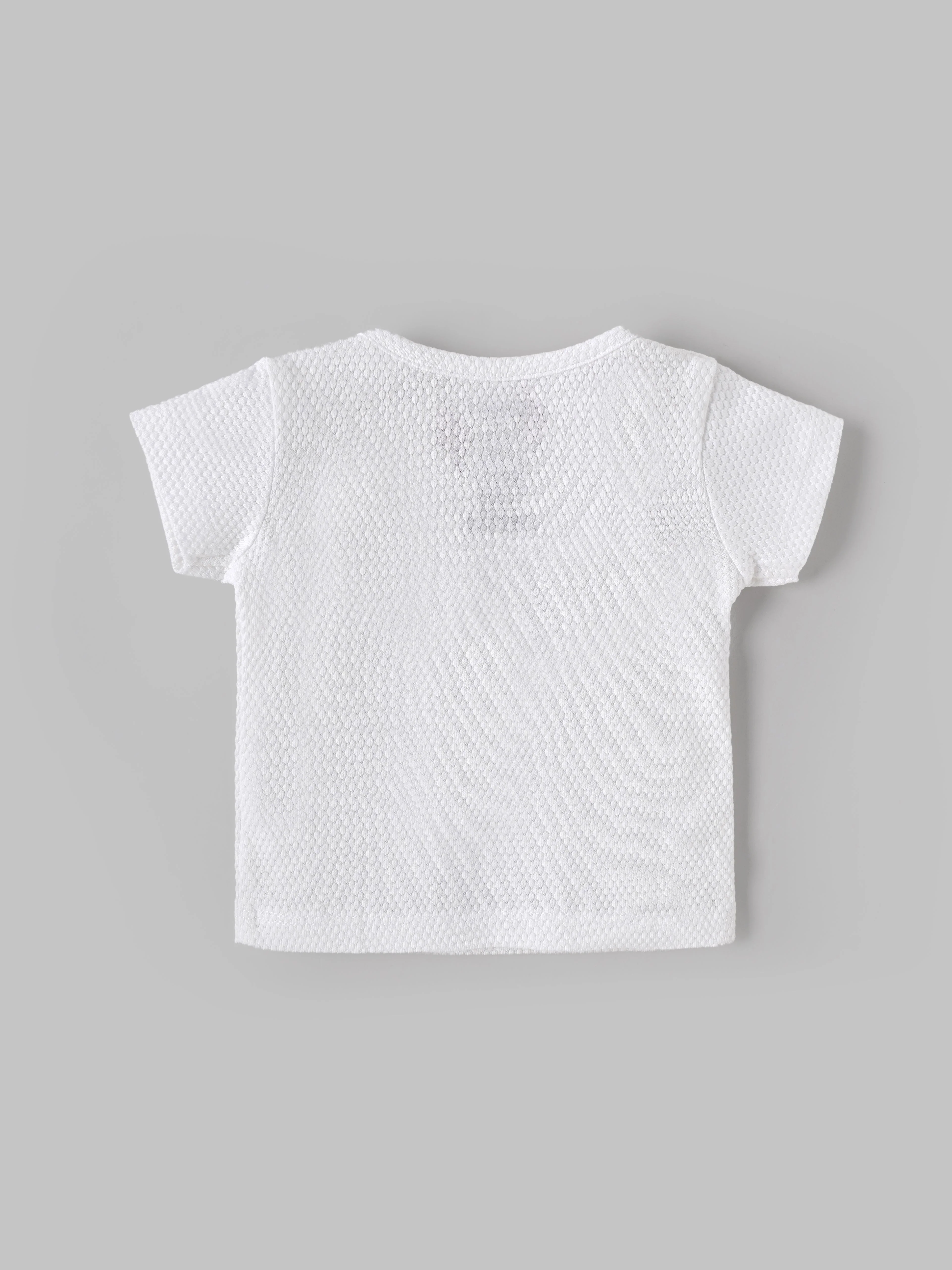 Popees Baby Boys Printed T-Shirt| Newborn–9 Months |Soft Cotton, White - Image 2