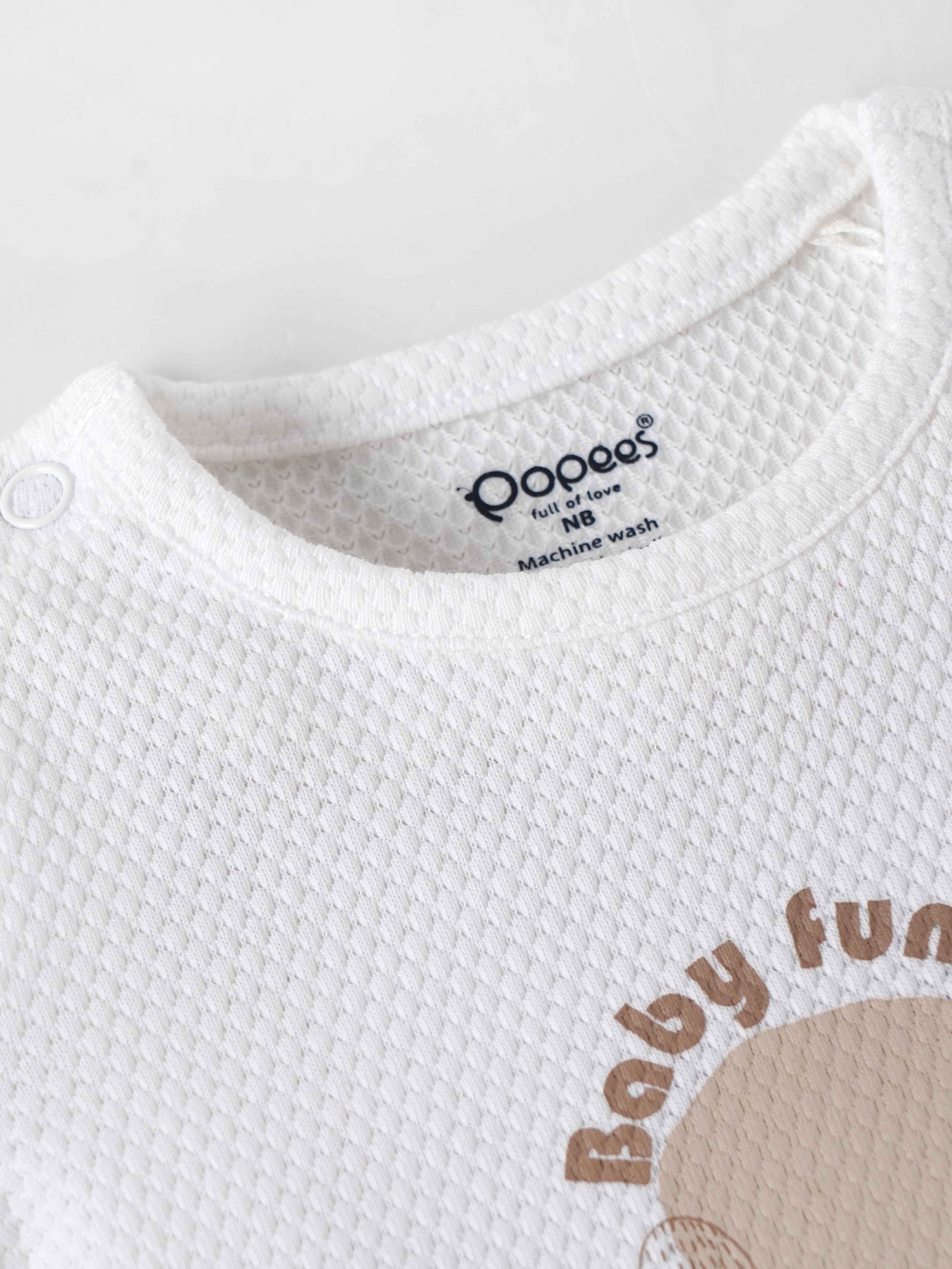 Popees Baby Boys Printed T-Shirt| Newborn–9 Months |Soft Cotton, White - Image 3