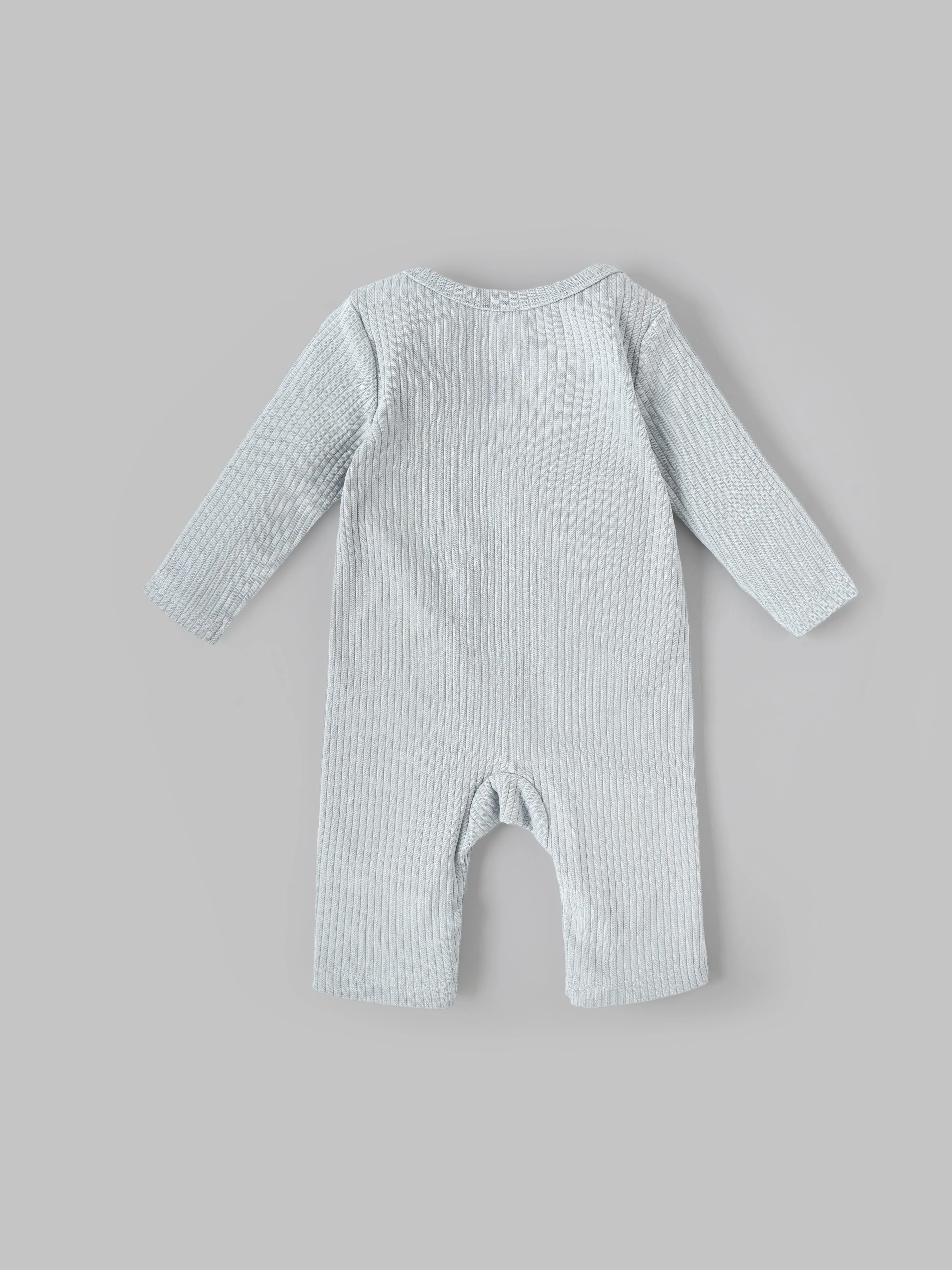 Popees Baby Boys Ribbed Cotton Full Sleeve Romper with Snap Closure| Tiny Baby, Newborn-6 Months - Image 2