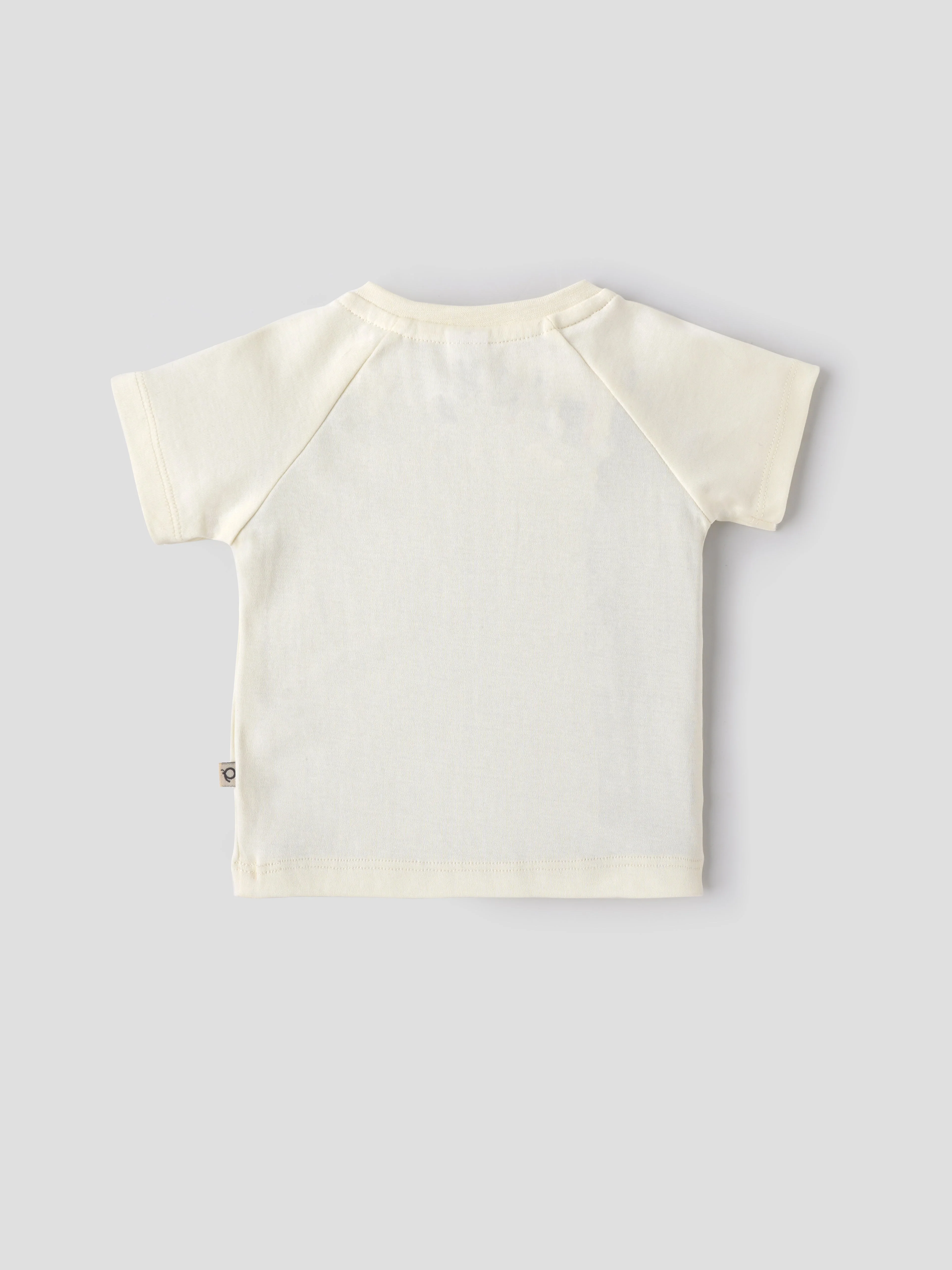 Popees Baby Boys Short Sleeve Off-White T-Shirt| 3-36 Months - Image 3