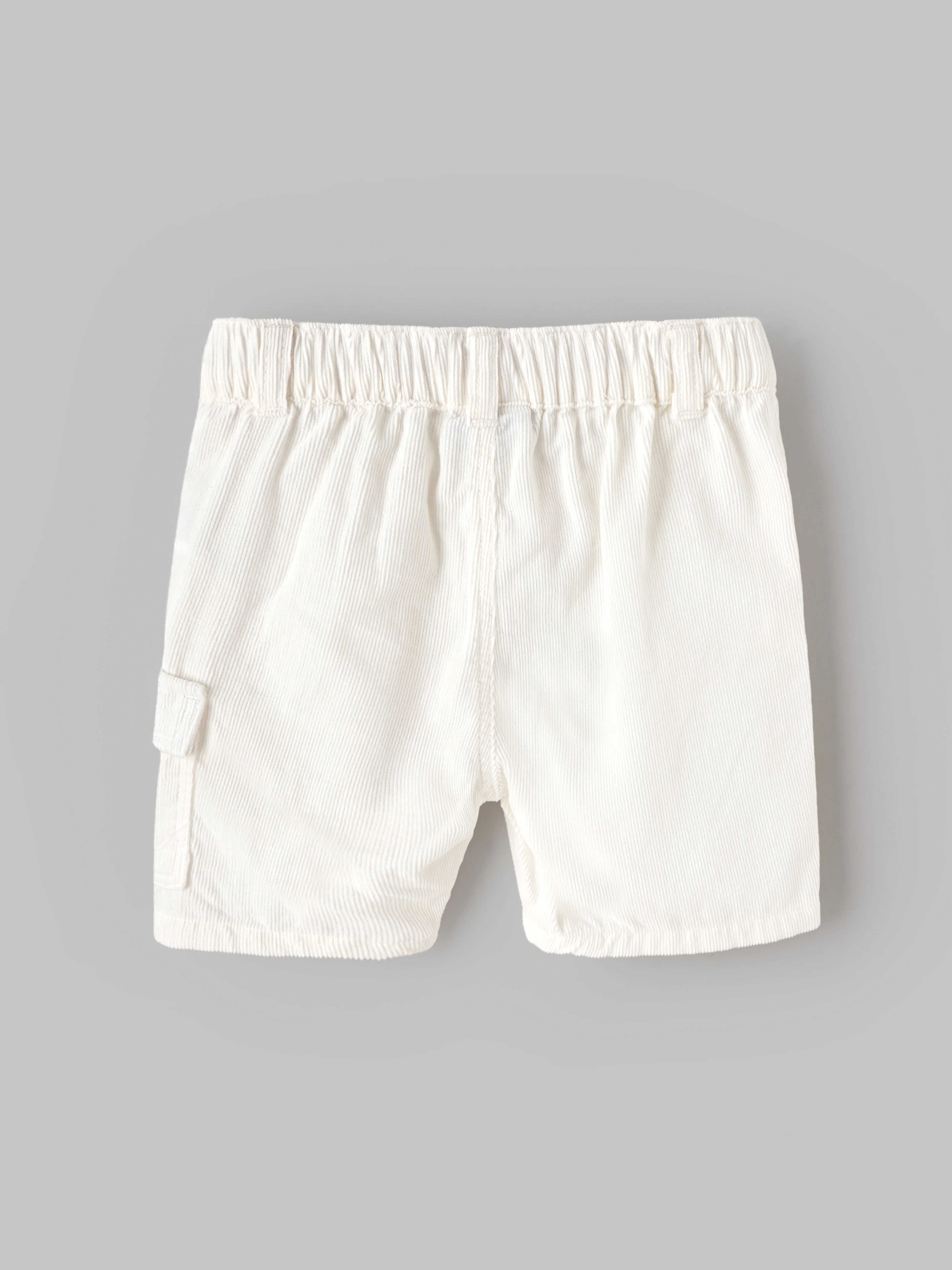 Popees Baby Boys Shorts | Soft Cotton Blend Elastic Waist Casual Shorts with Side Utility Pocket | White |9 Months-4 Years - Image 2