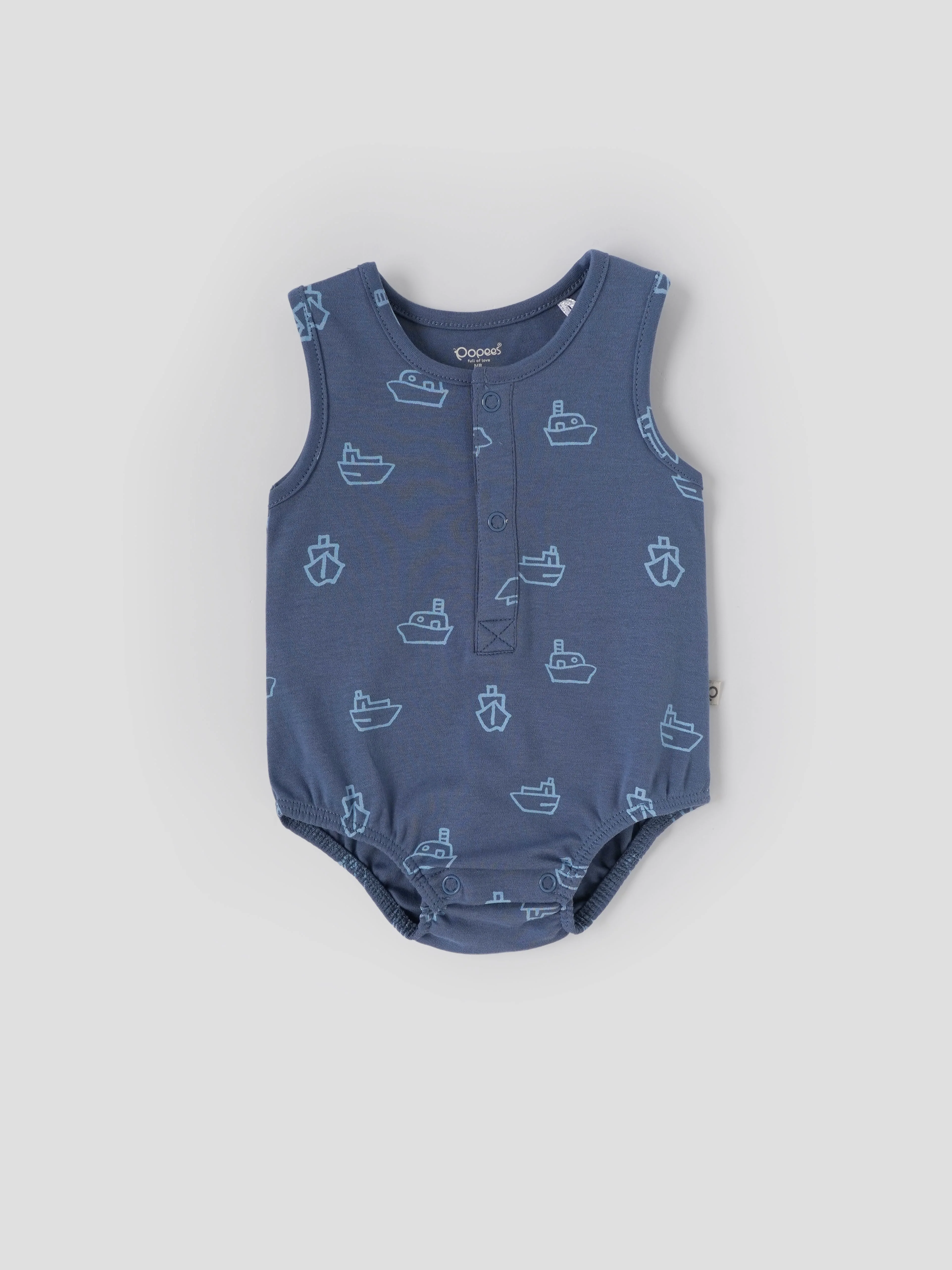 Popees Baby Boys Sleeveless Bodysuit Set Pack of 2| Tiny Baby, Newborn to 6 Months - Image 3
