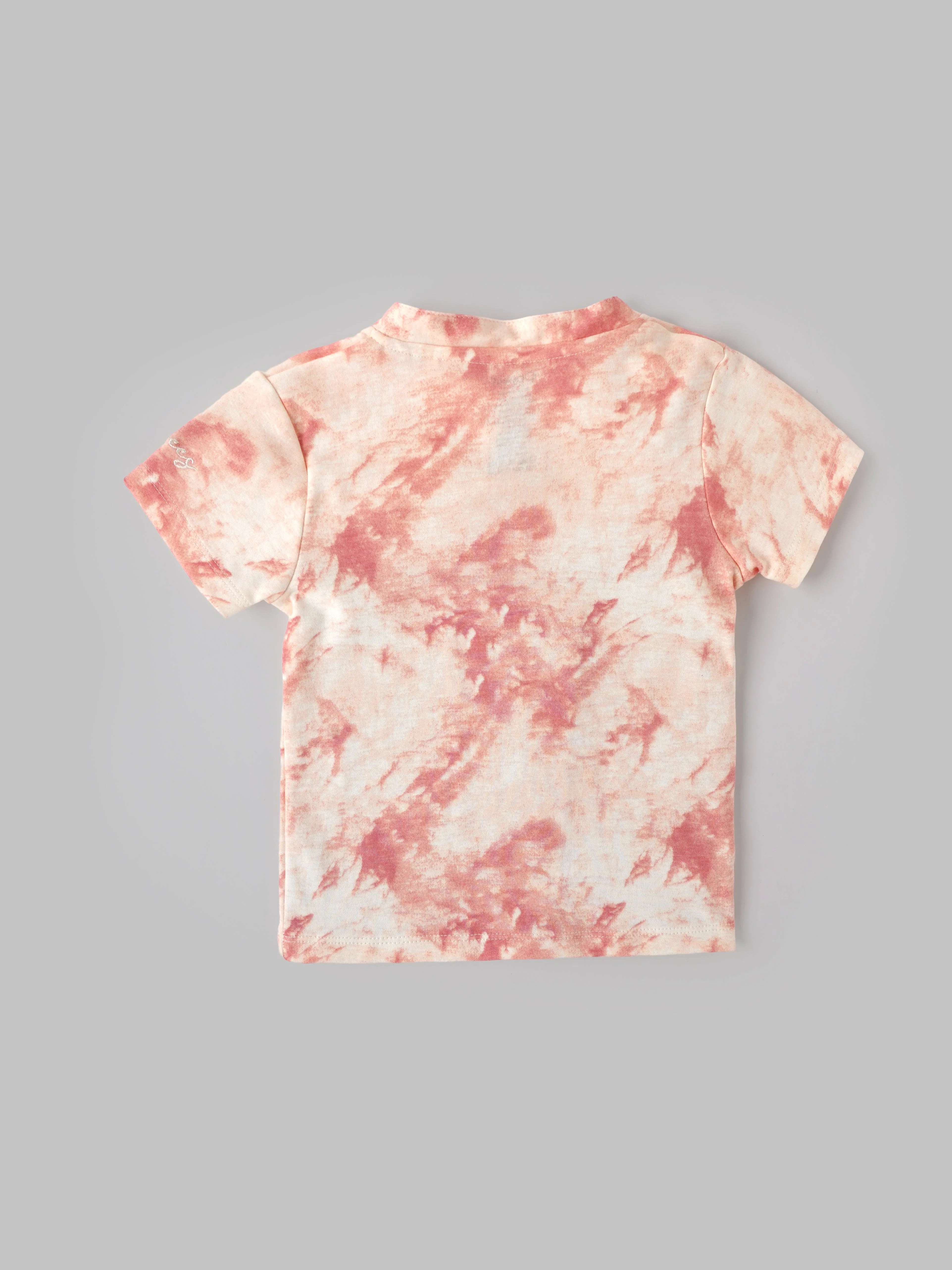 Popees Baby Boys Tie-Dye Cotton T-Shirt with Front Snap Buttons| 3–24 Months - Image 2