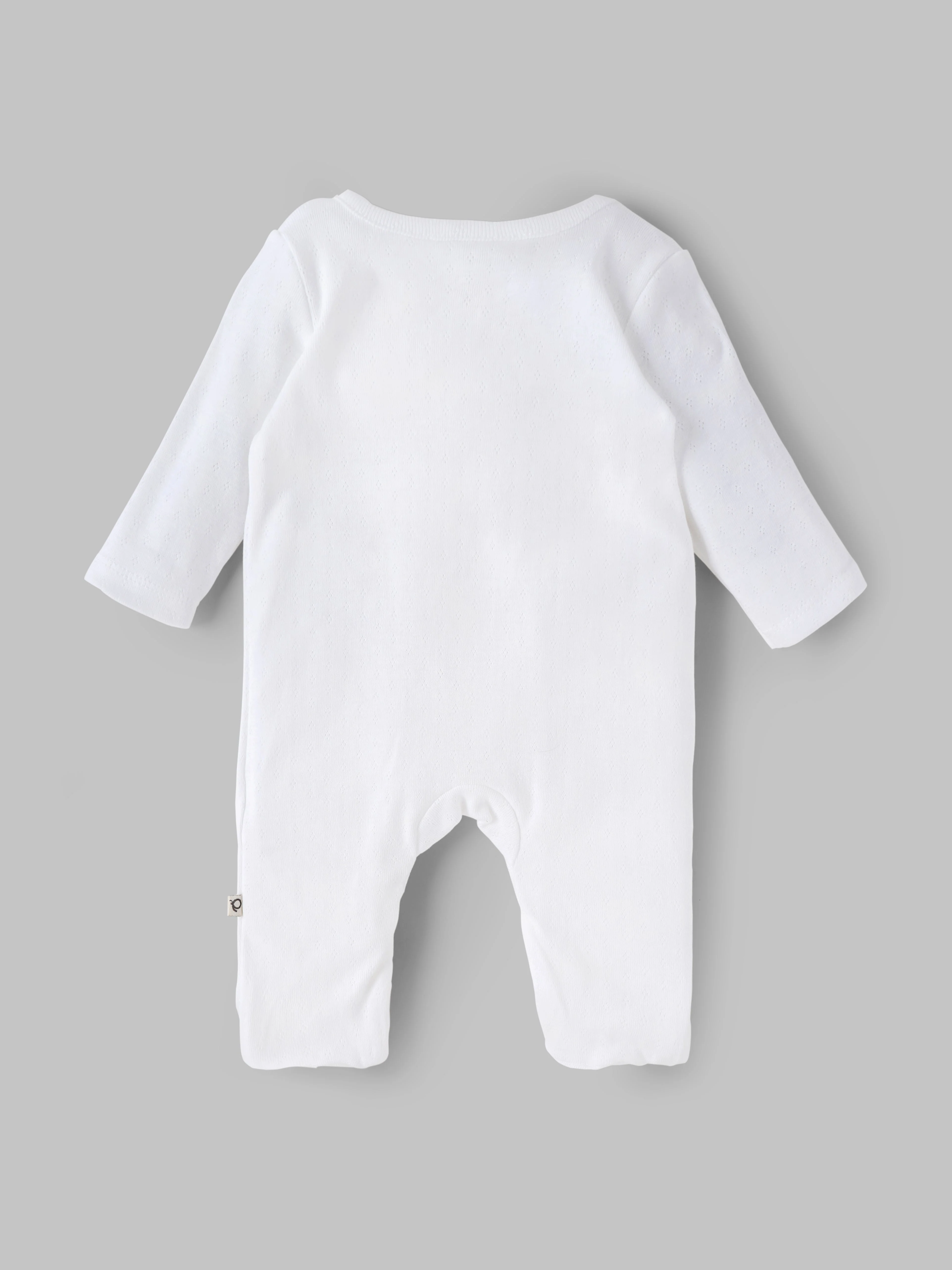 Popees Baby Boys White Cotton Full-Length Sleepsuit| Tiny Baby, Newborn to 6 Months - Image 2