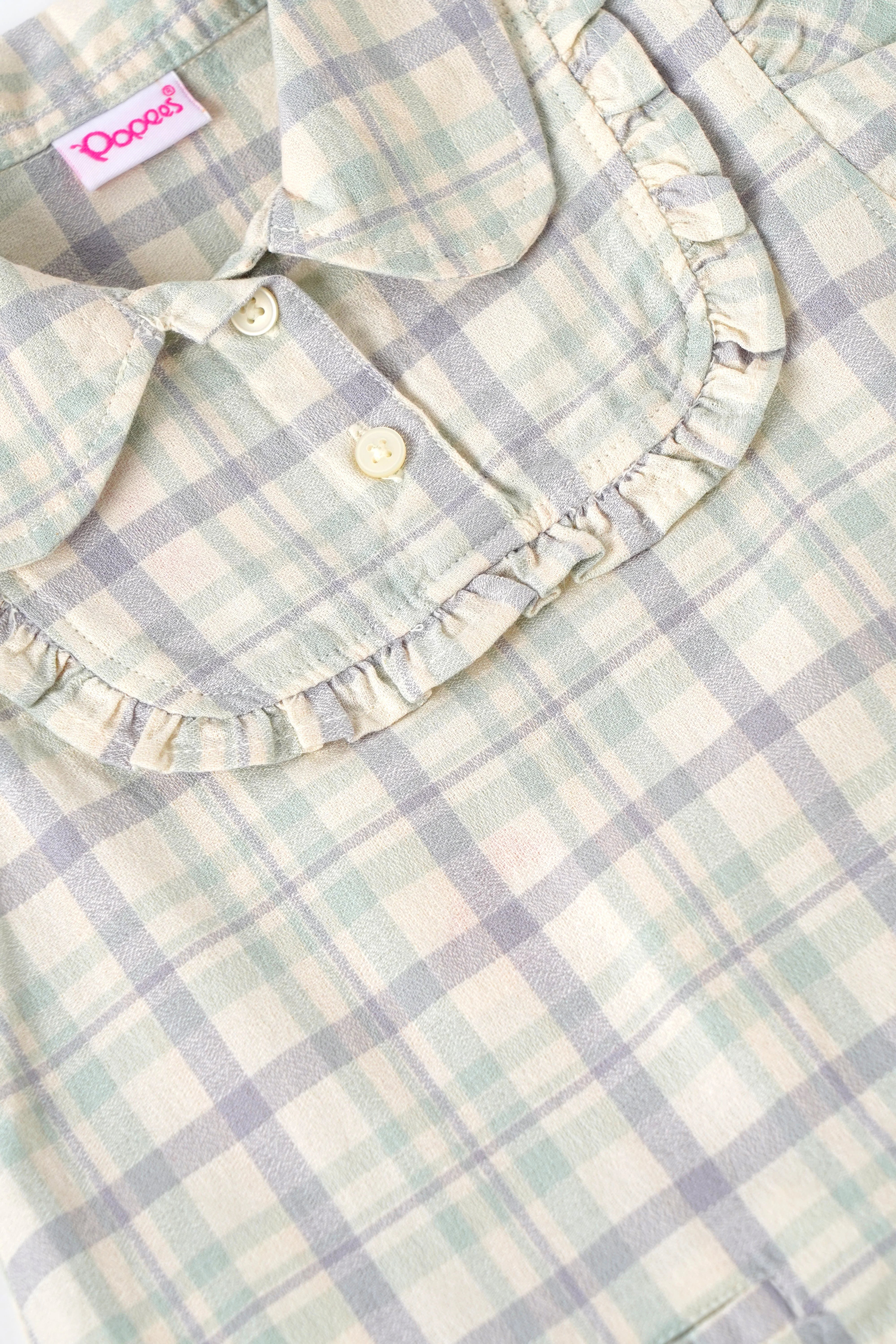 Popees Baby Girl Cotton Checked Dress with Peter Pan Collar| 9-12 Months - 4 Years - Image 3