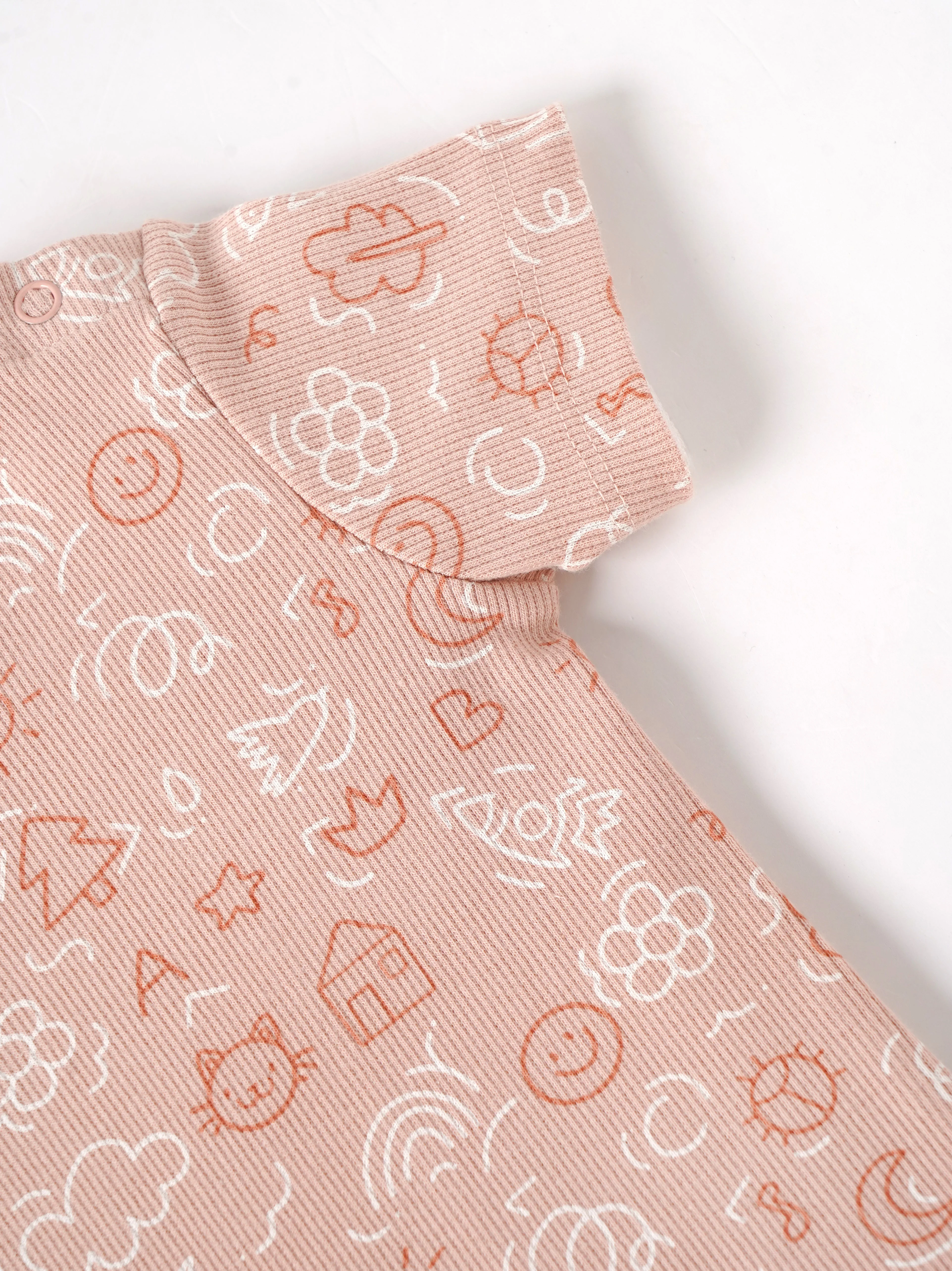Popees Baby Girl Cotton T-Shirt – Peach Doodle Print |Newborn to 9 M - Image 4