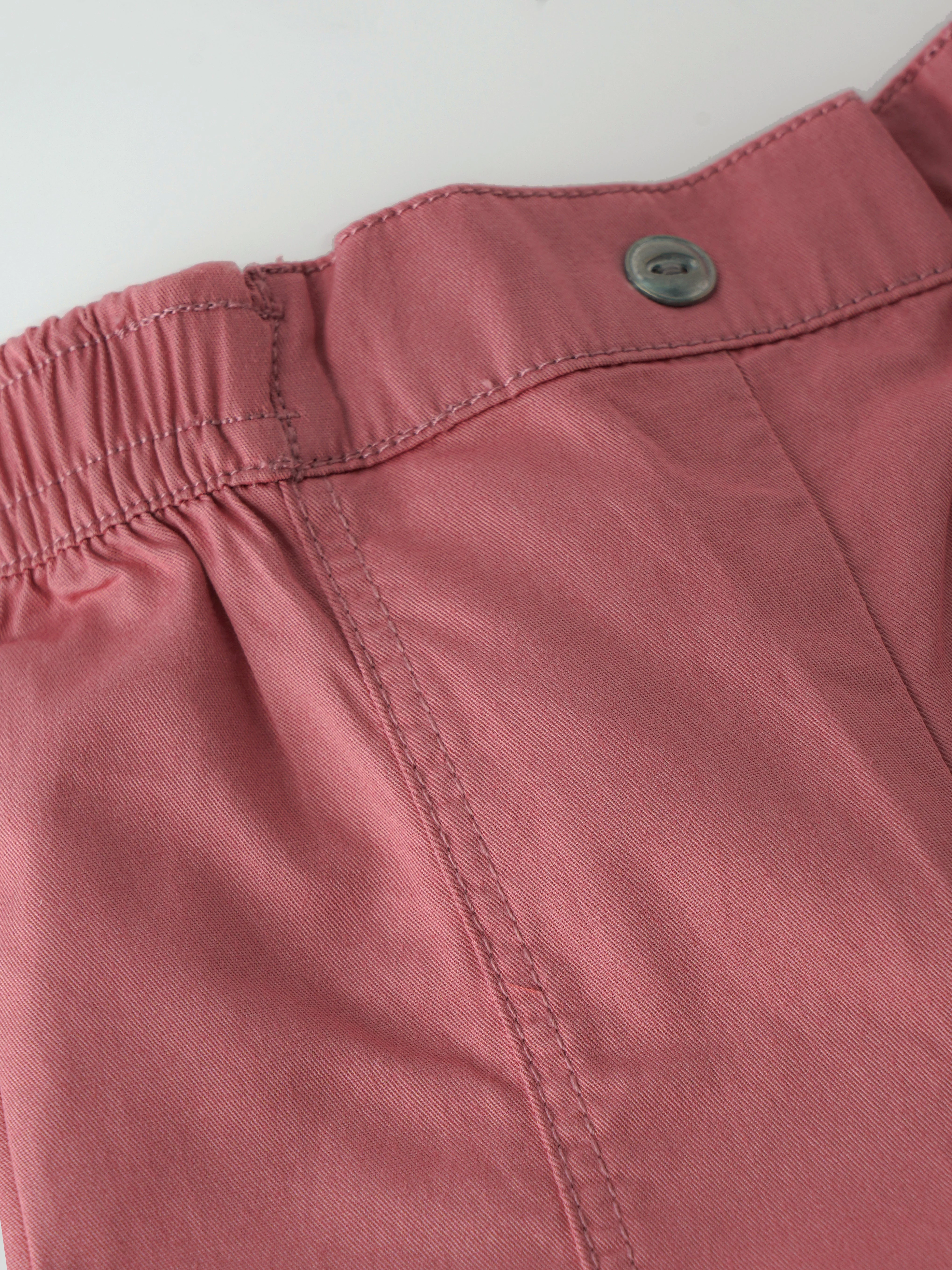 Popees Baby Girls Cotton 3/4 Shorts| Rust Pink| 1-8 Years - Image 2