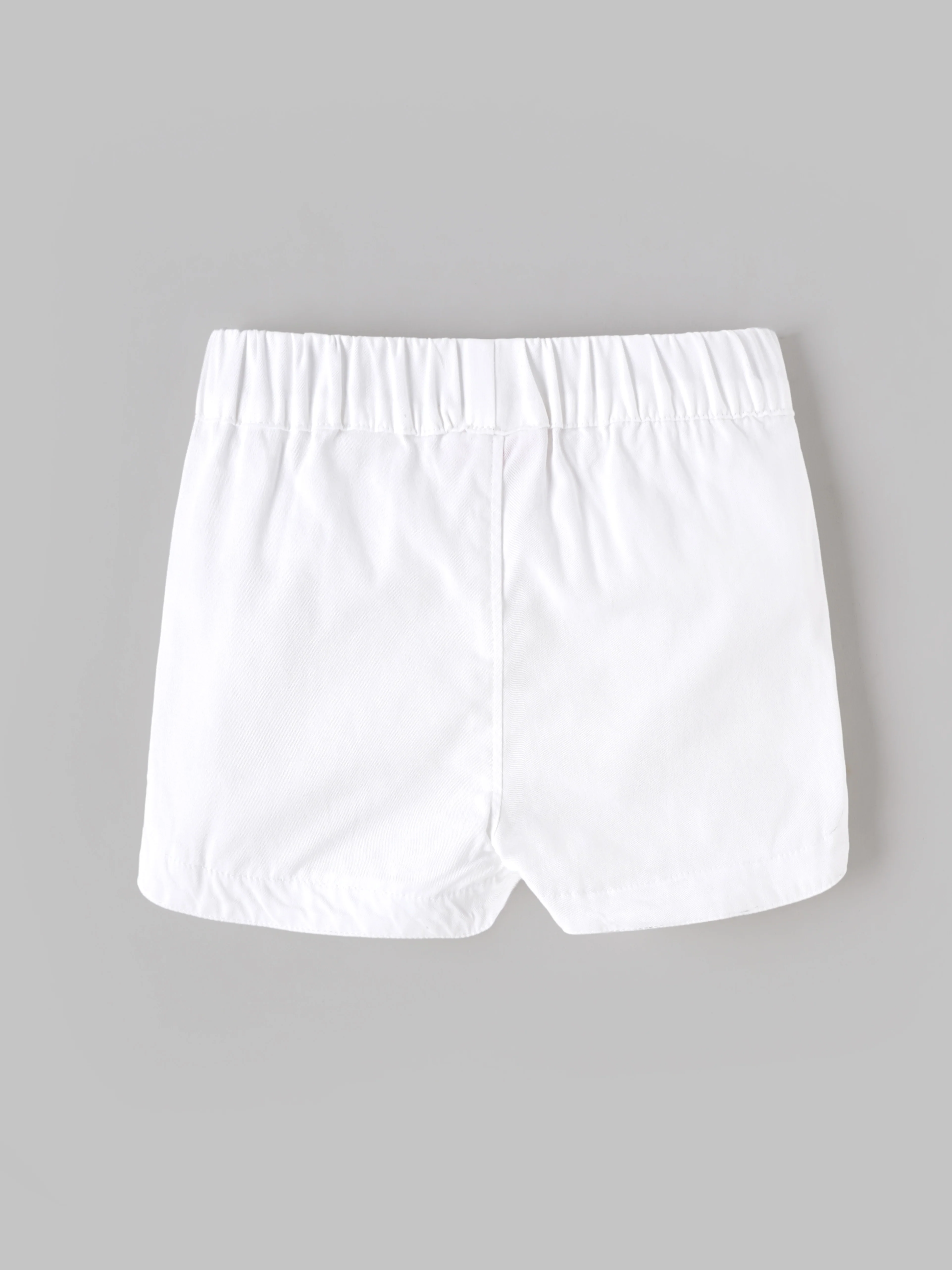 Popees Baby Girls Cotton Casual Shorts | Soft Elastic Waist Summer Shorts with Pockets | White | 3–36 Months - Image 2