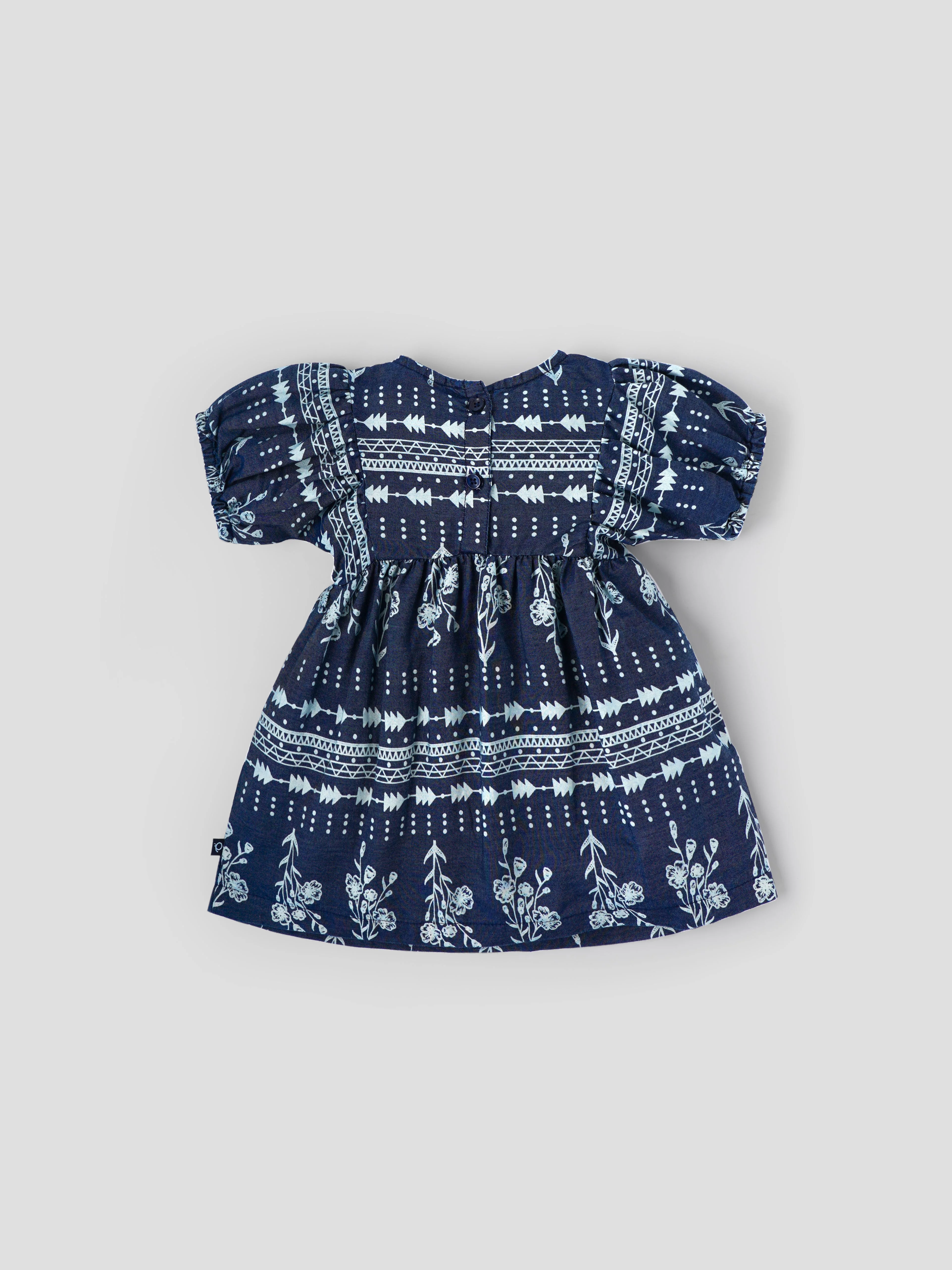 Popees Baby Girls Cotton Dress| Navy Blue| 3-36 Months - Image 2