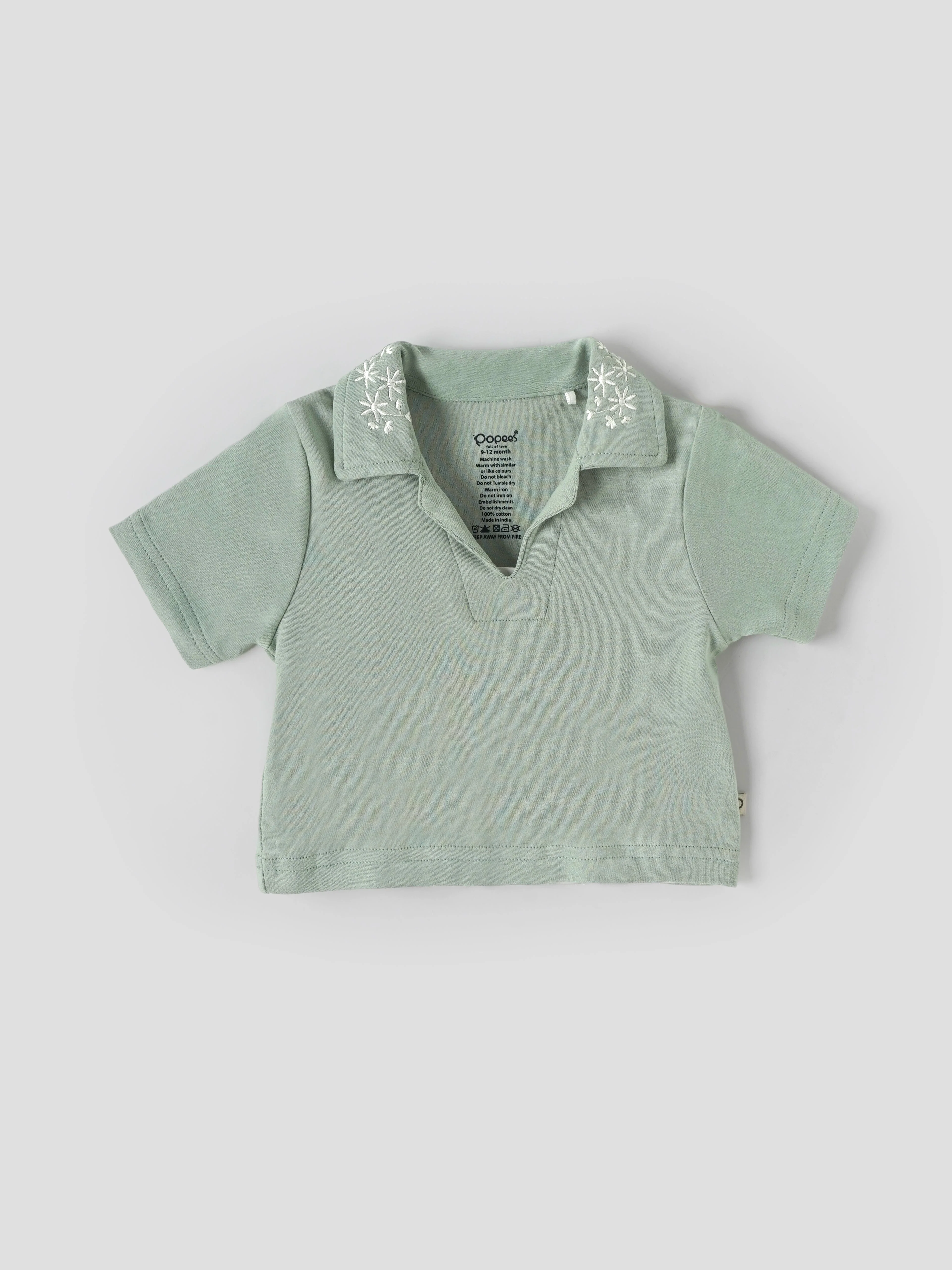 Popees Baby Girls Cotton Embroidered Top| 9 Months to 4 Years