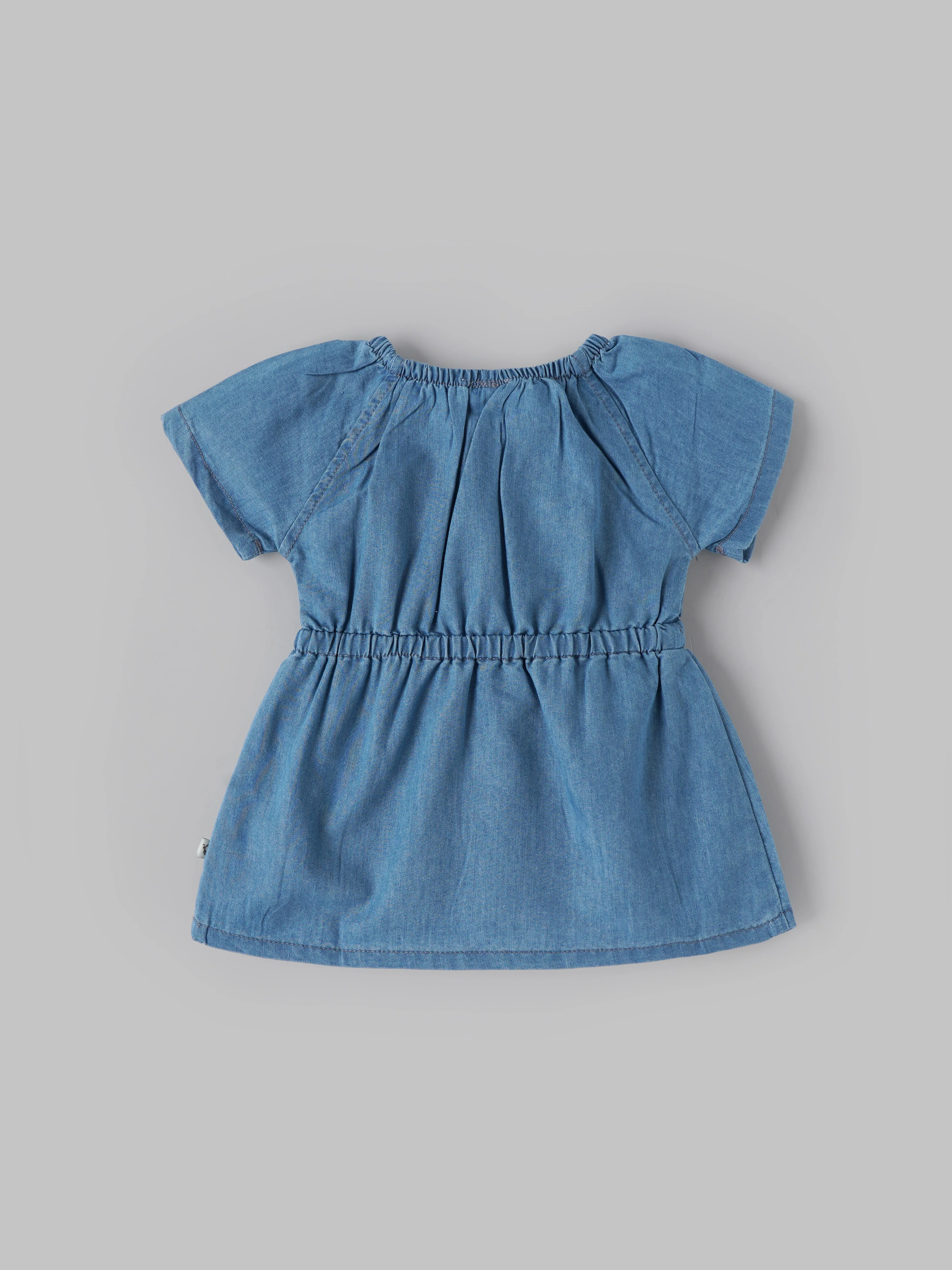 Popees Baby Girls Denim Dress | Soft Cotton Casual Wear | 3M–24M - Image 2