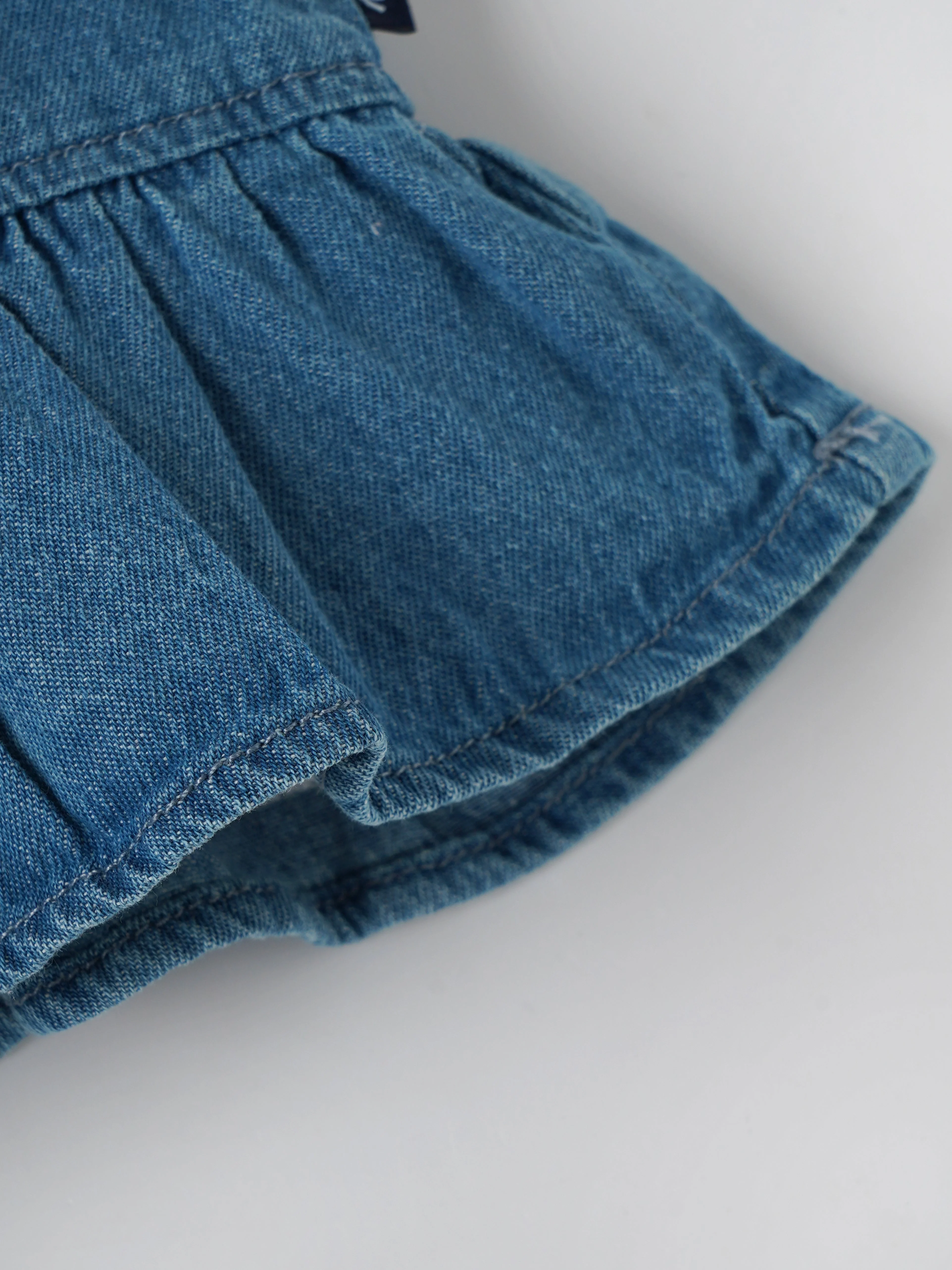 Popees Baby Girls Denim Pinny Set with Cotton Top| Blue| Newborn To 9 Months - Image 5