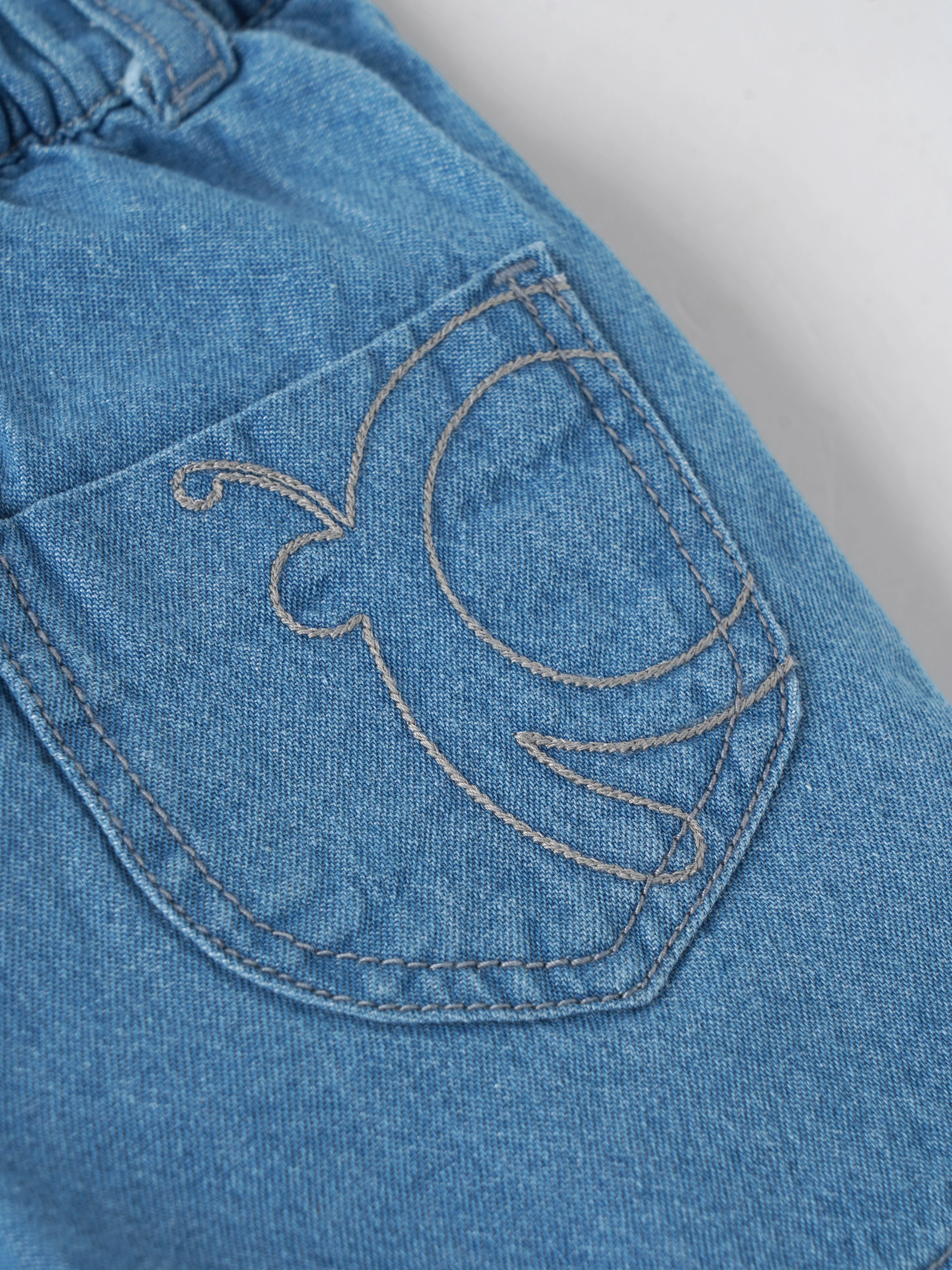 Popees Baby Girls Denim Shorts| Blue | 9 Months To 4 Years - Image 3