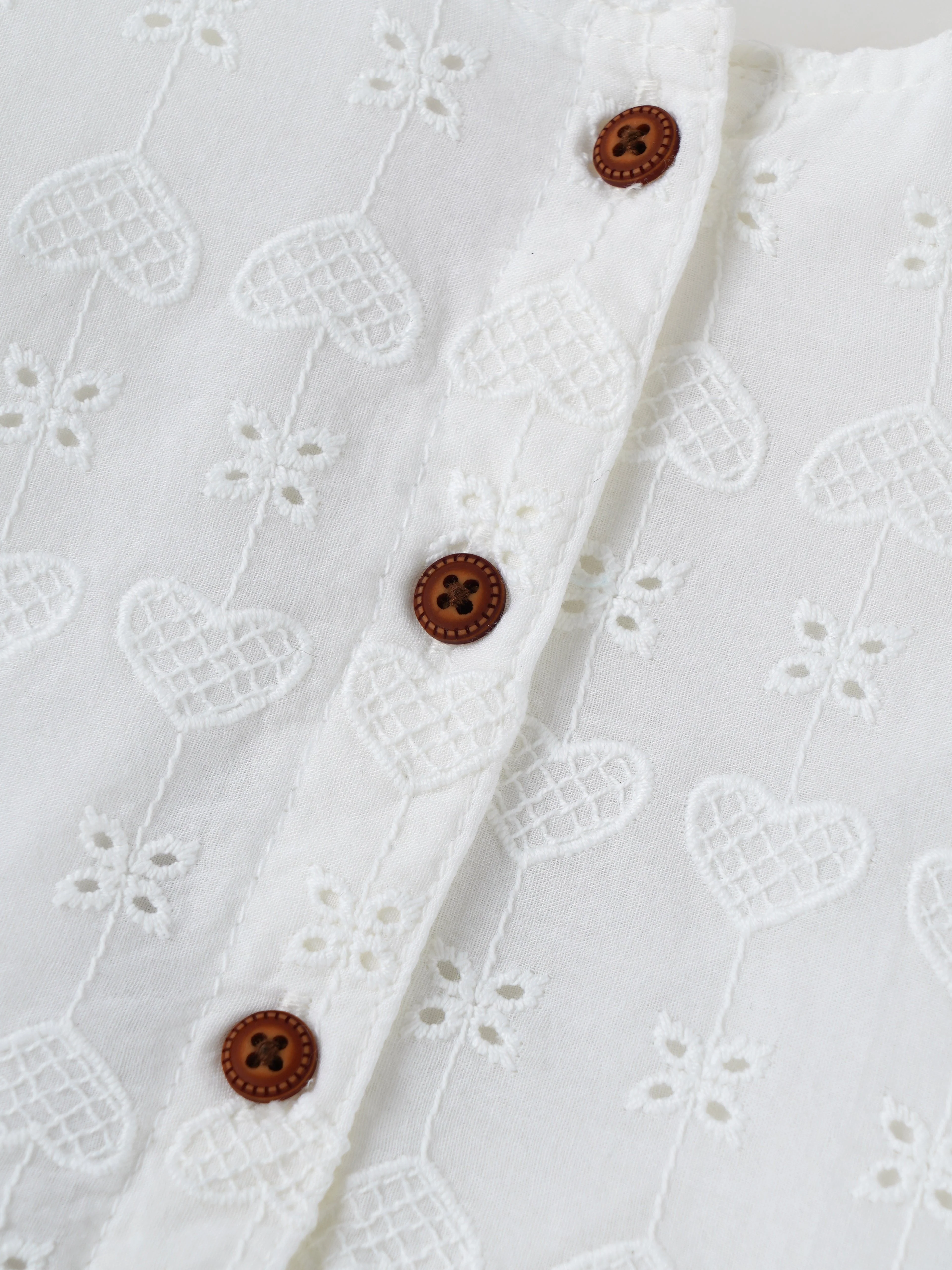 Popees Baby Girls Embroidered Cotton Top| White| 3-36 Months - Image 3