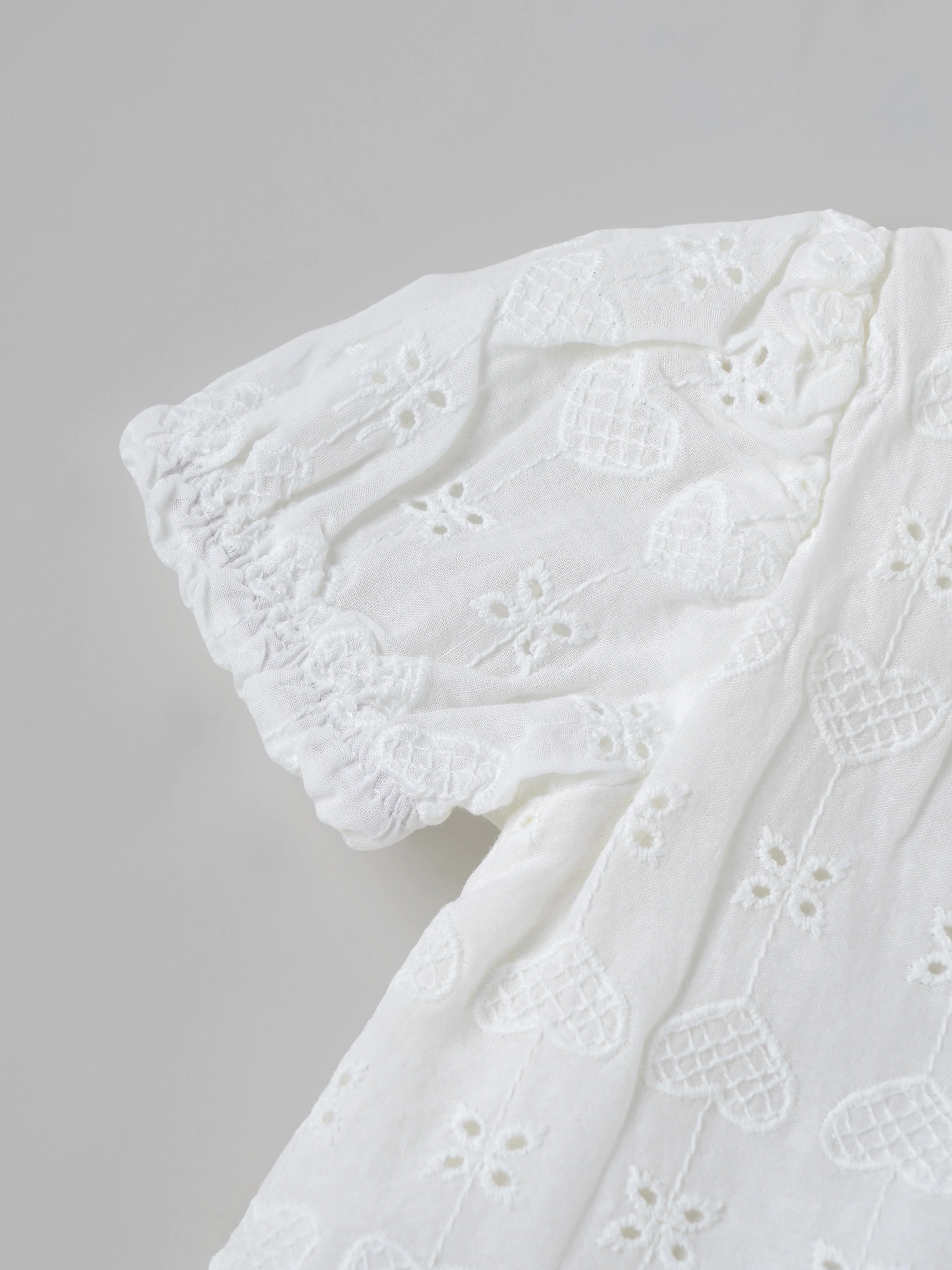 Popees Baby Girls Embroidered Cotton Top| White| 3-36 Months - Image 4