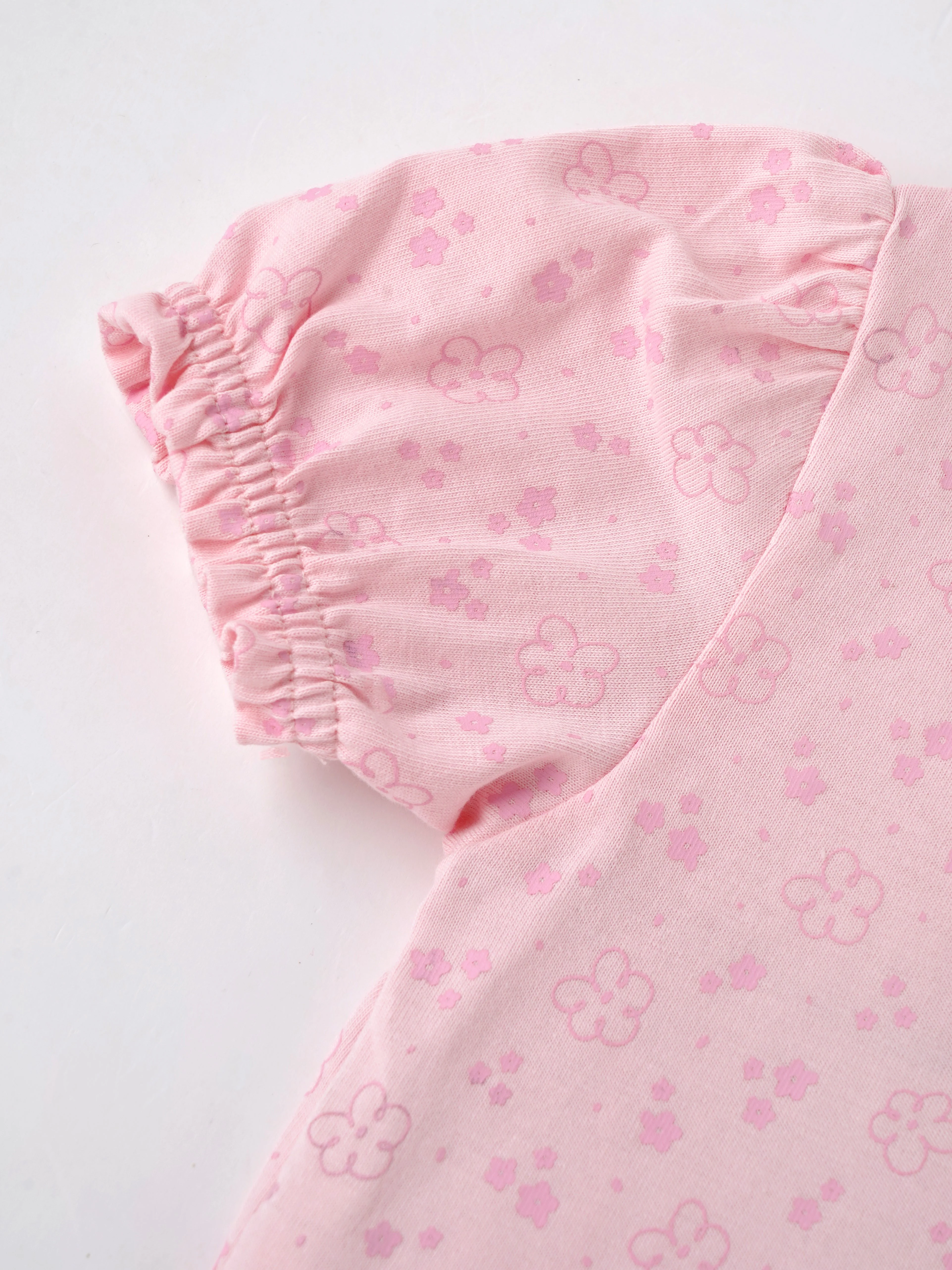 Popees Baby Girls Floral Cotton T-Shirt |Soft Puff Sleeve Casual Top (1–6 Years) - Image 3