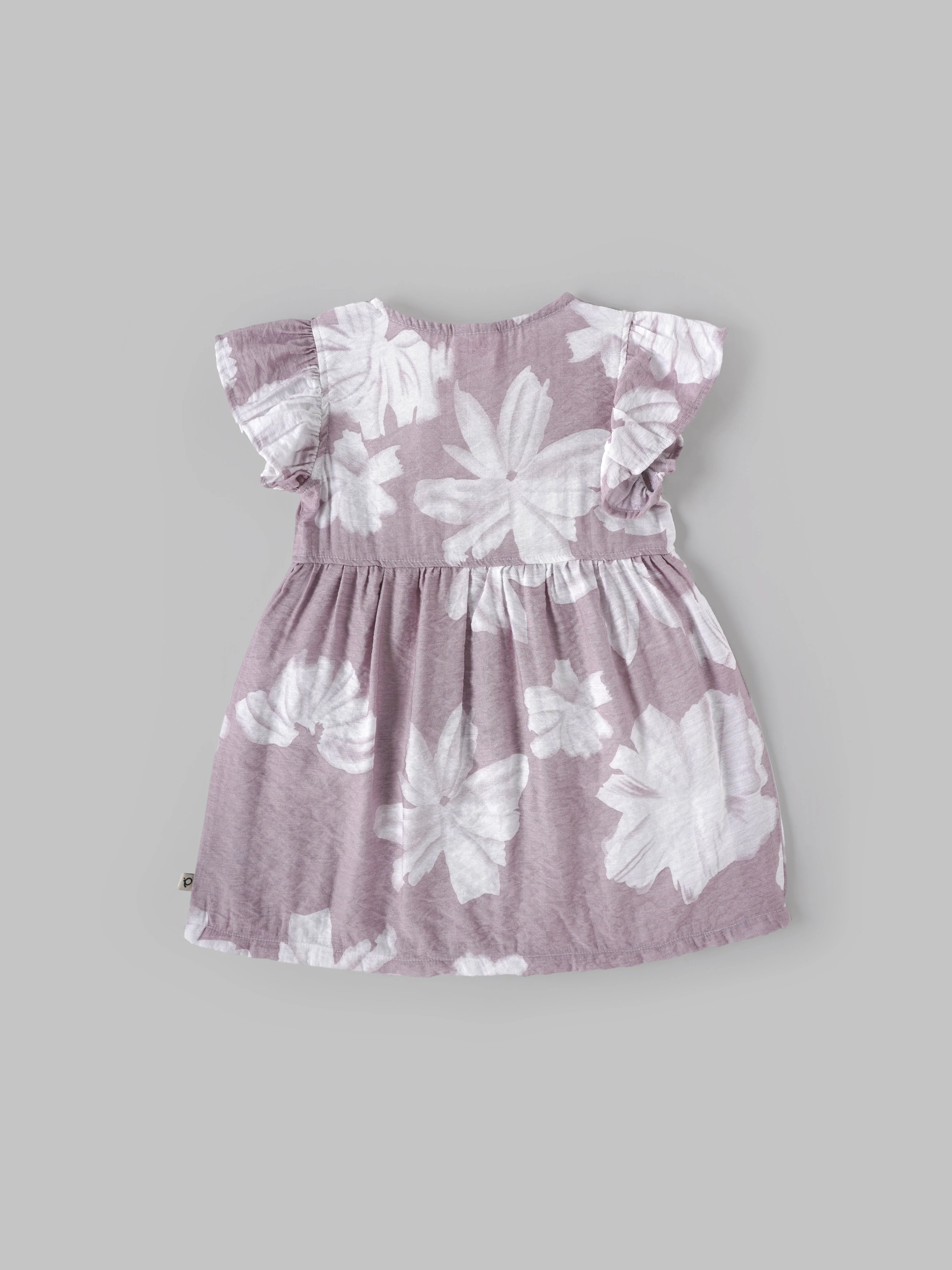 Popees Baby Girls Floral Print Ruffle Sleeve Dress with Front Buttons| 9M–4Y - Image 2