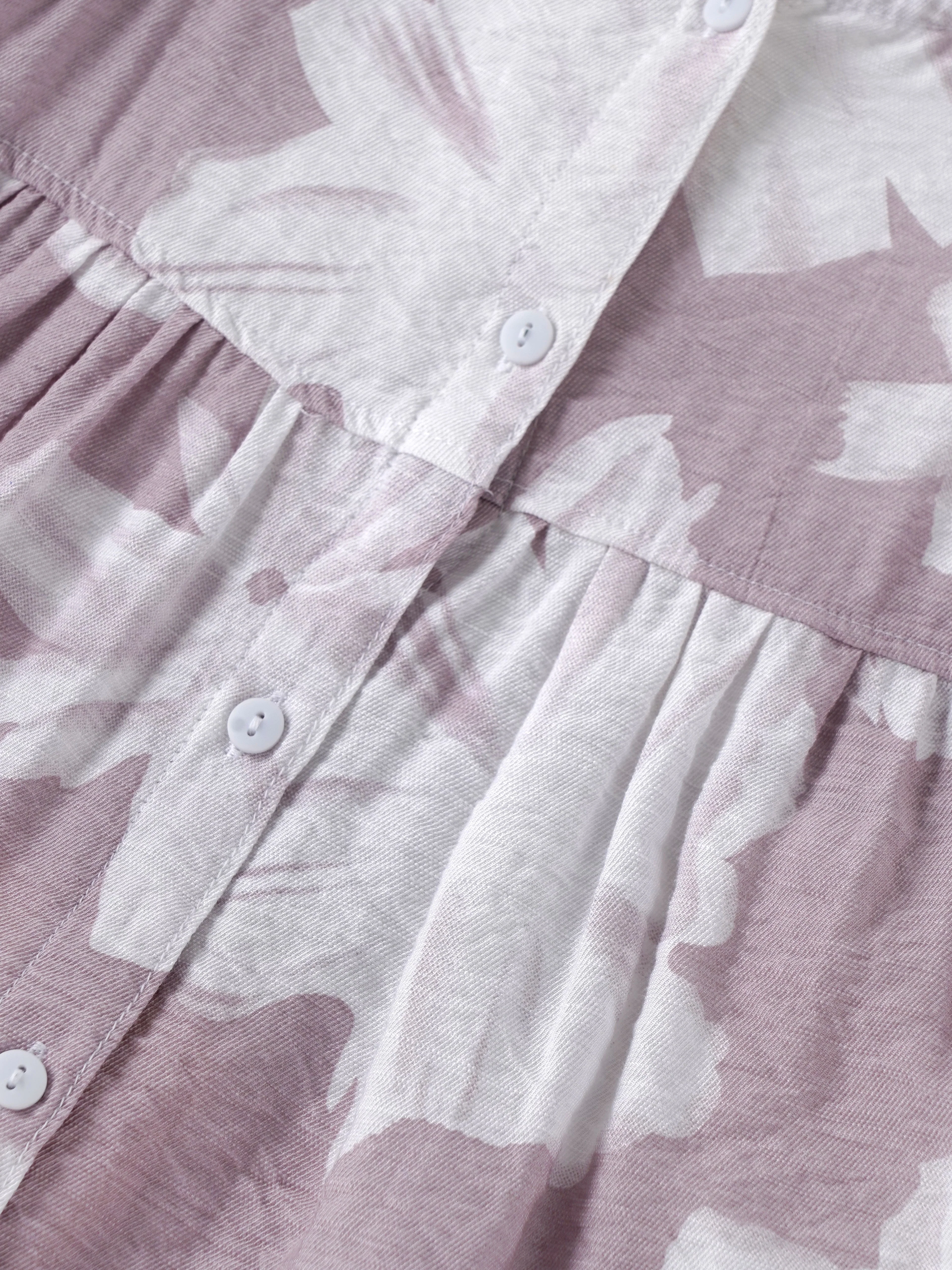 Popees Baby Girls Floral Print Ruffle Sleeve Dress with Front Buttons| 9M–4Y - Image 3