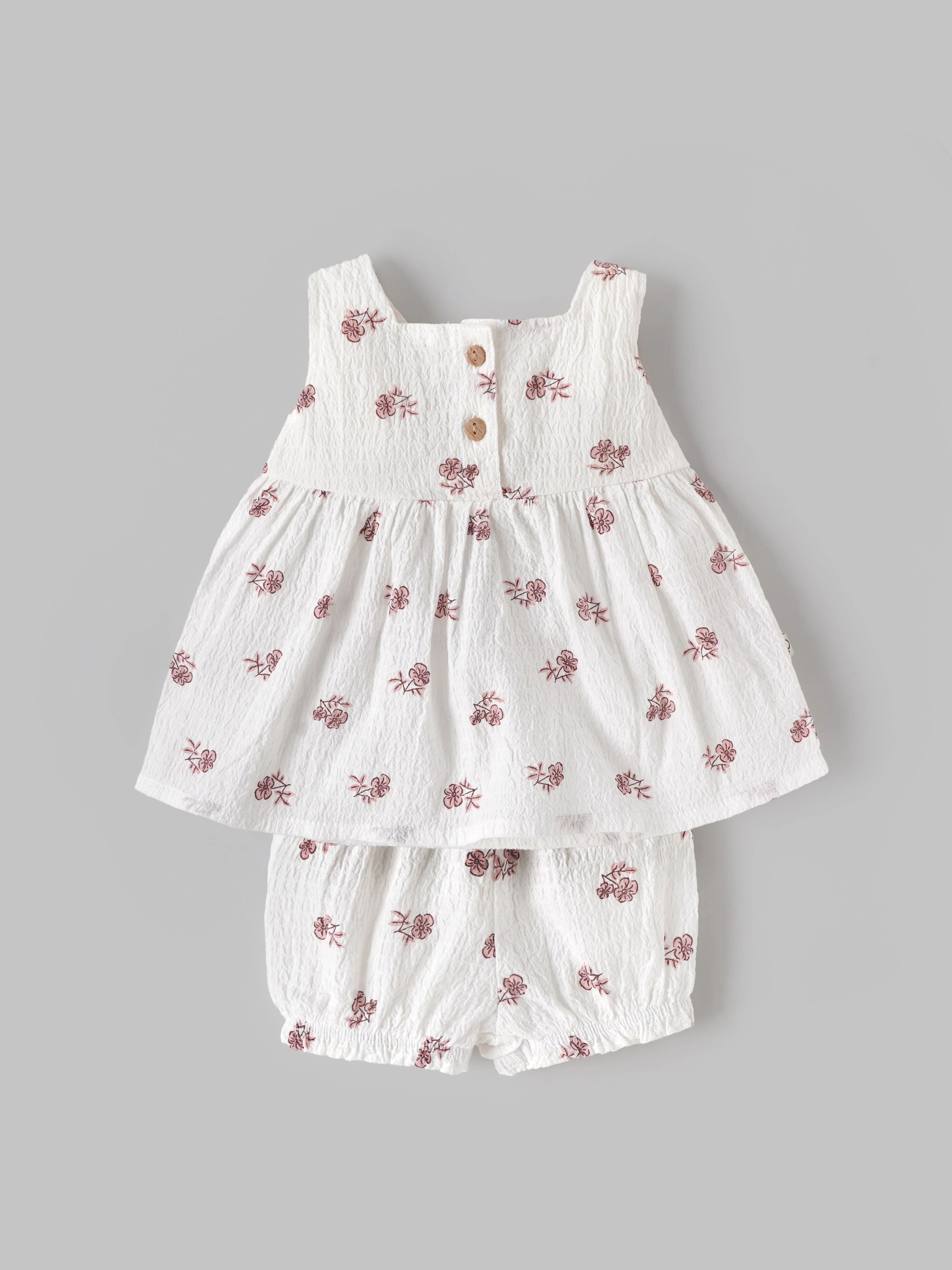 Popees Baby Girls Floral Top & Bloomer Set | Newborn–9 Months