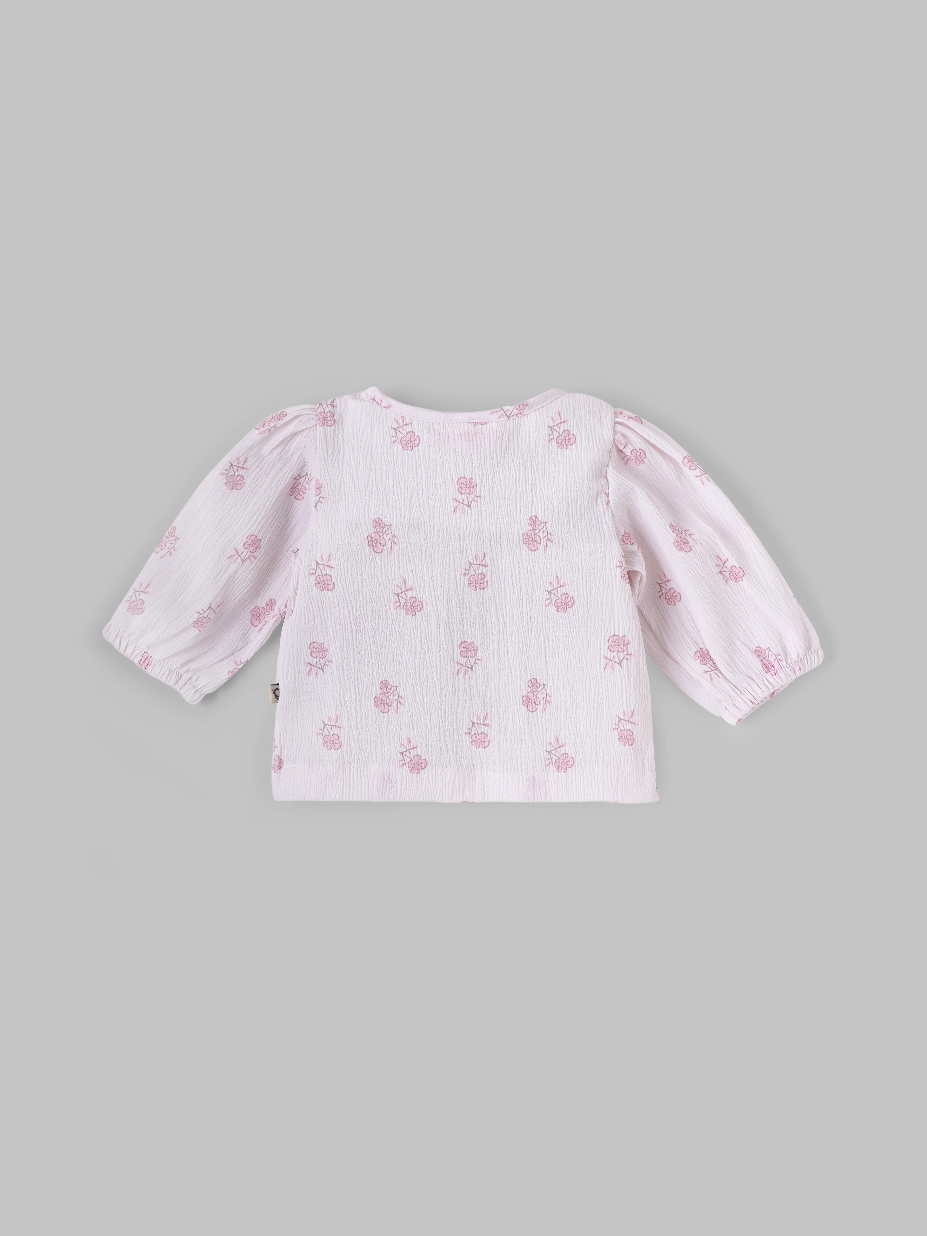Popees Baby Girls Half Sleeves Cotton Top| White| Newborn To 9 Months - Image 2