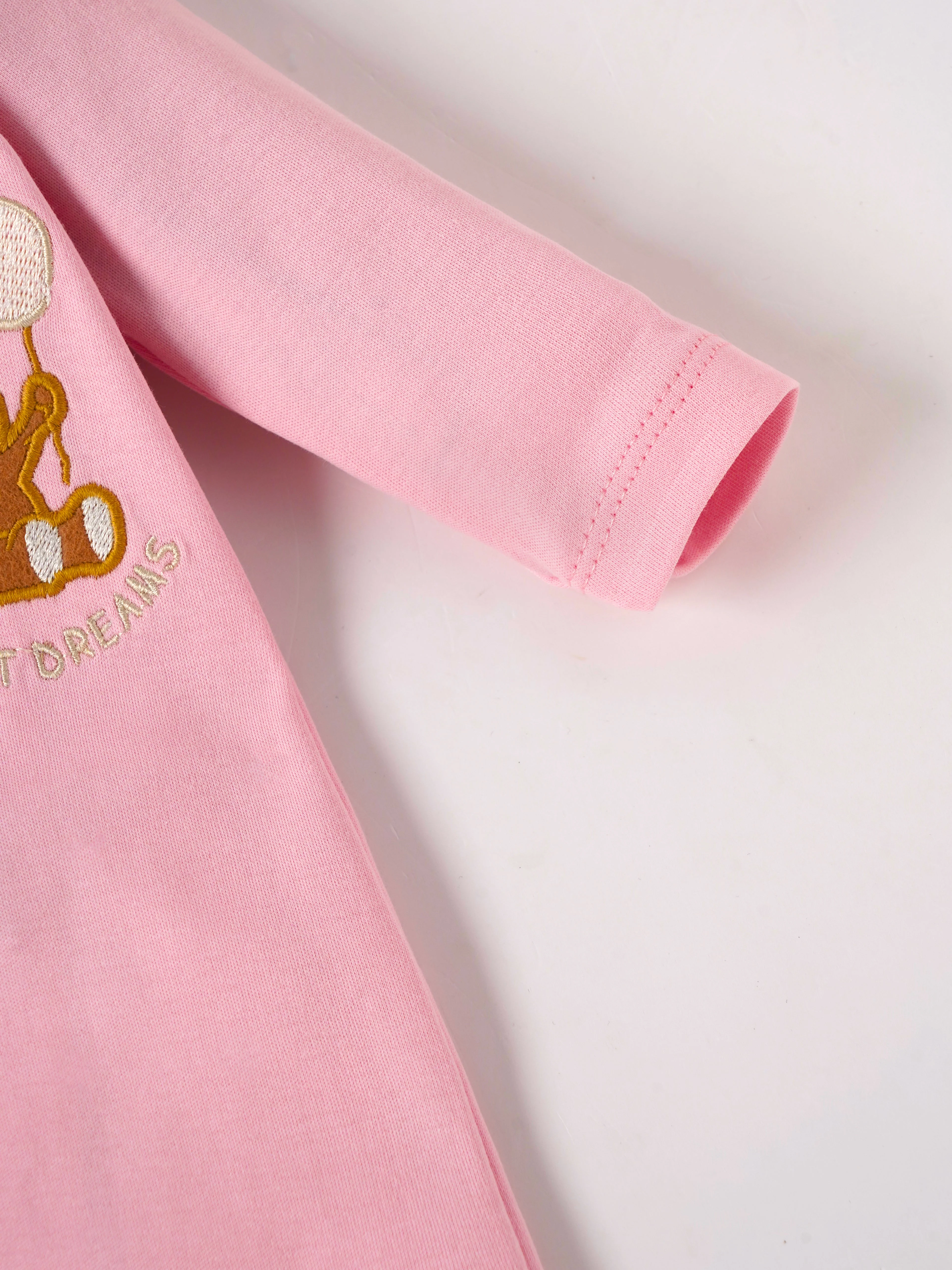 Popees Baby Girls Pink Cotton Footed Sleepsuit (Tiny Baby, Newborn–6 Months) - Image 3