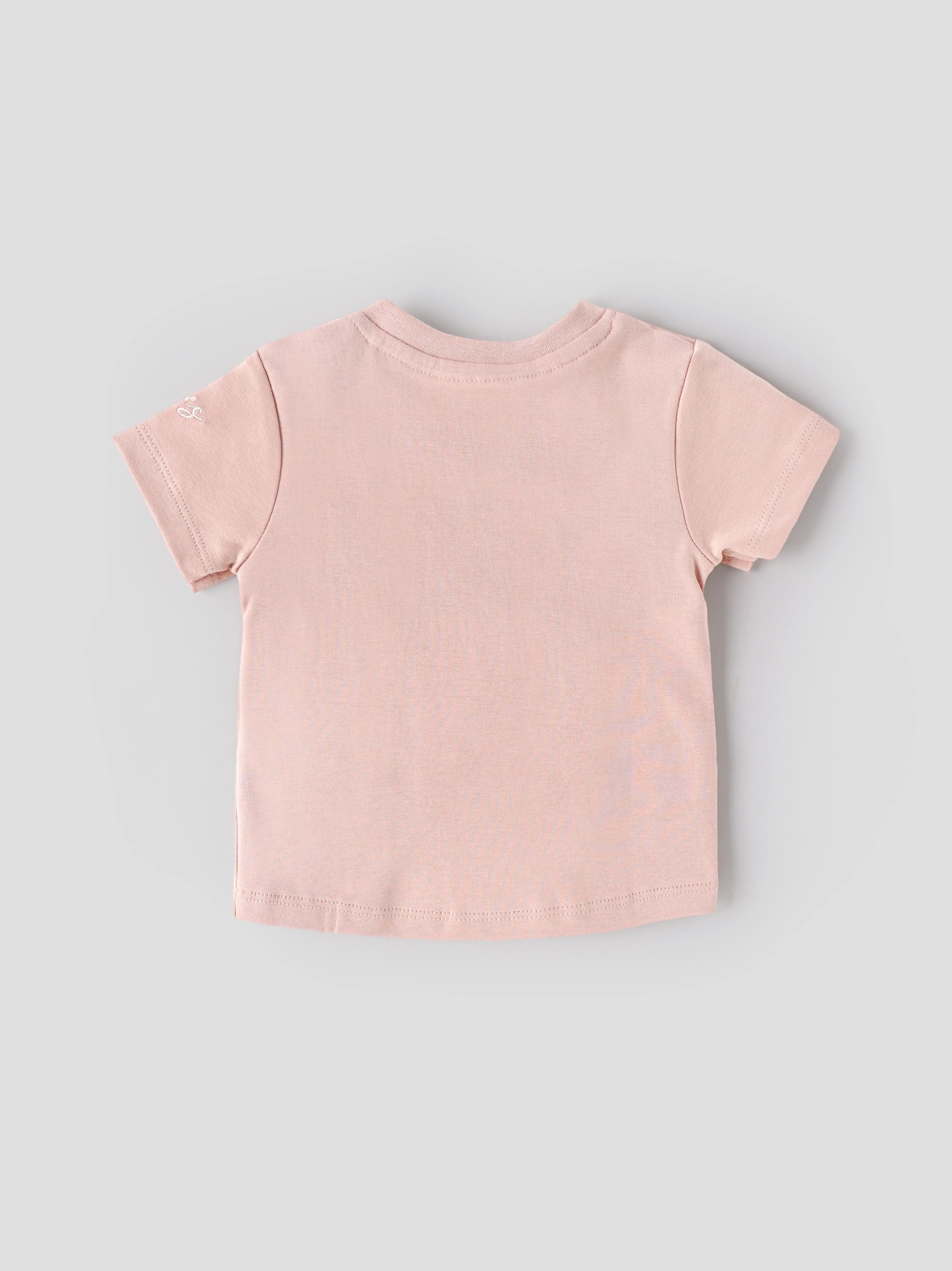 Popees Baby Girls Peach Printed Cotton T-Shirt |Graphic Top (3M–36M) - Image 2